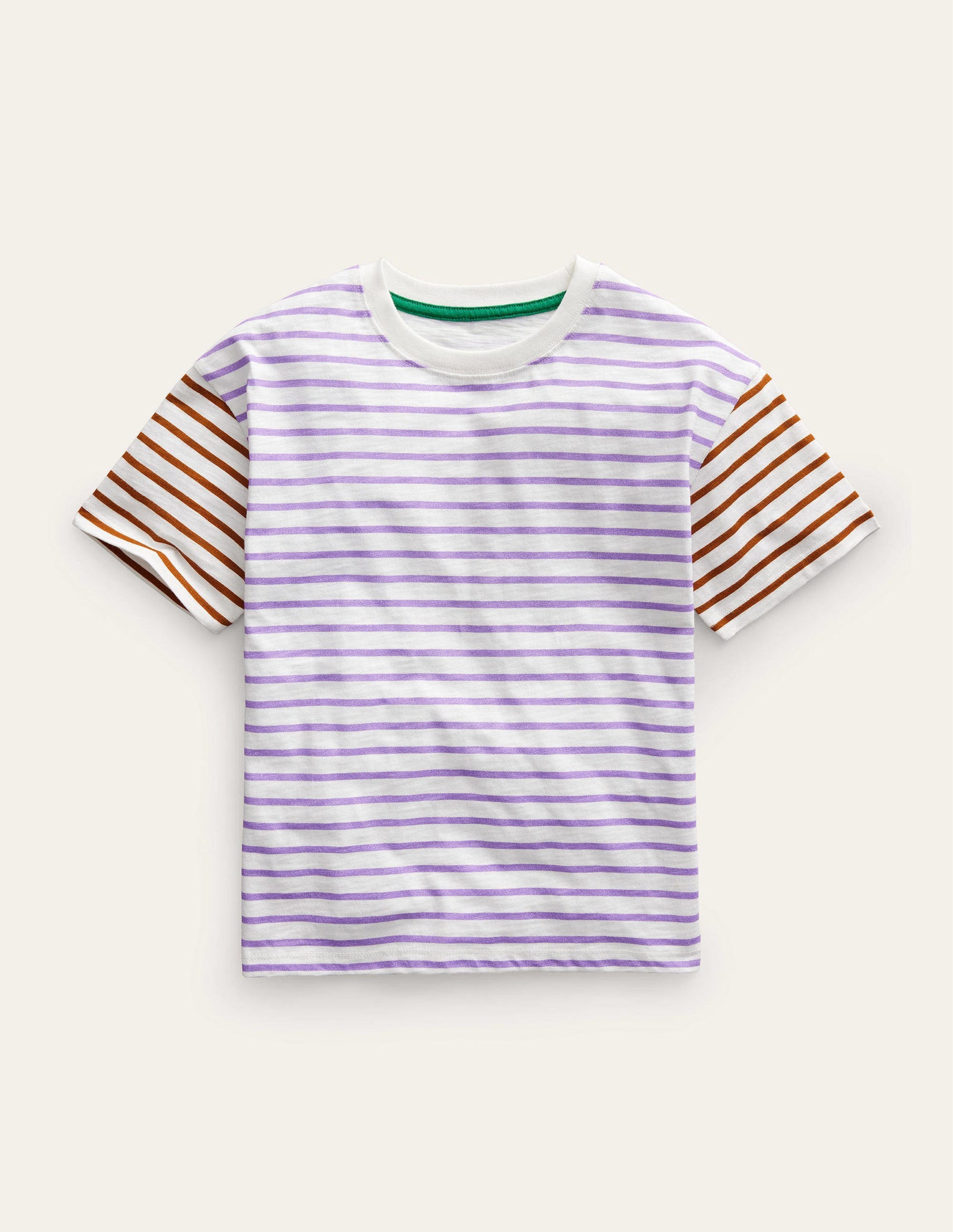 Boxy Short Sleeve Breton-Ivory/Aster Purple-1