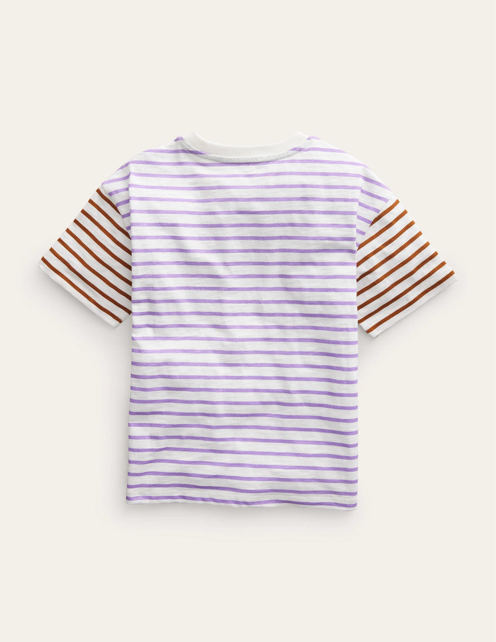 Boxy Short Sleeve Breton-Ivory/Aster Purple-2