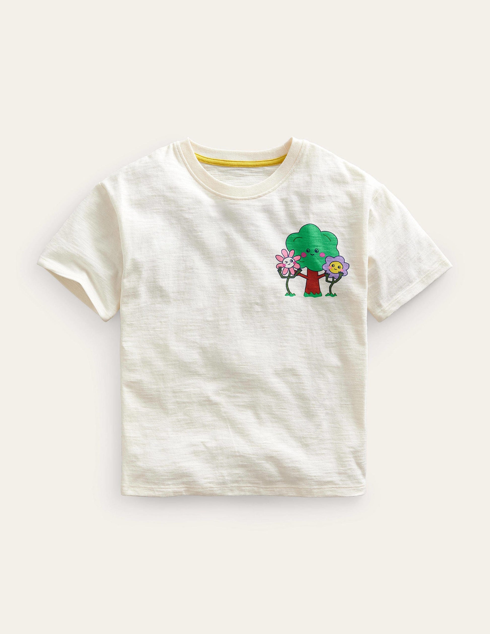 Relaxed Printed T-shirt-Vanilla Pod-1