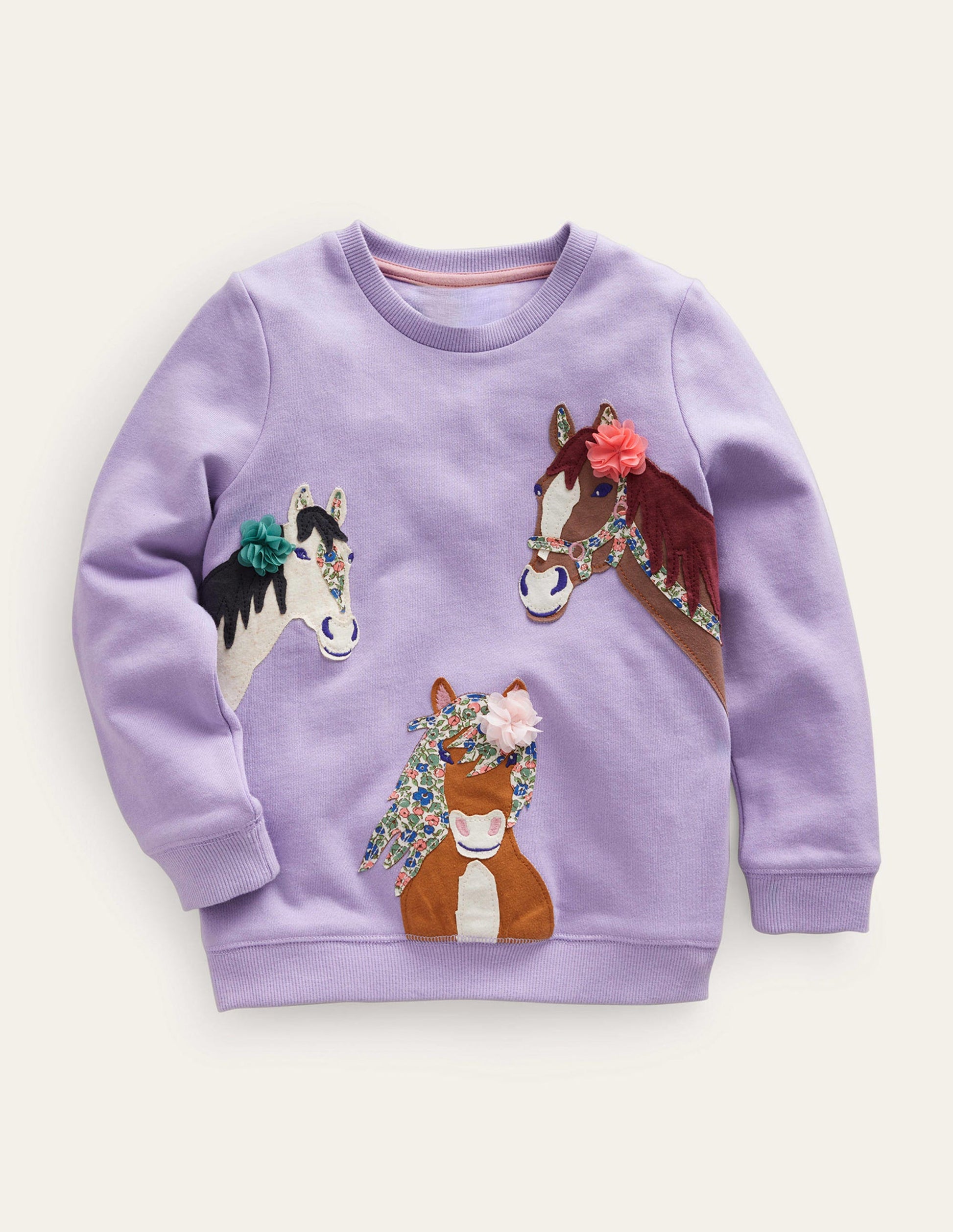 Logo Applique Sweatshirt-Misty Lavender Purple-1