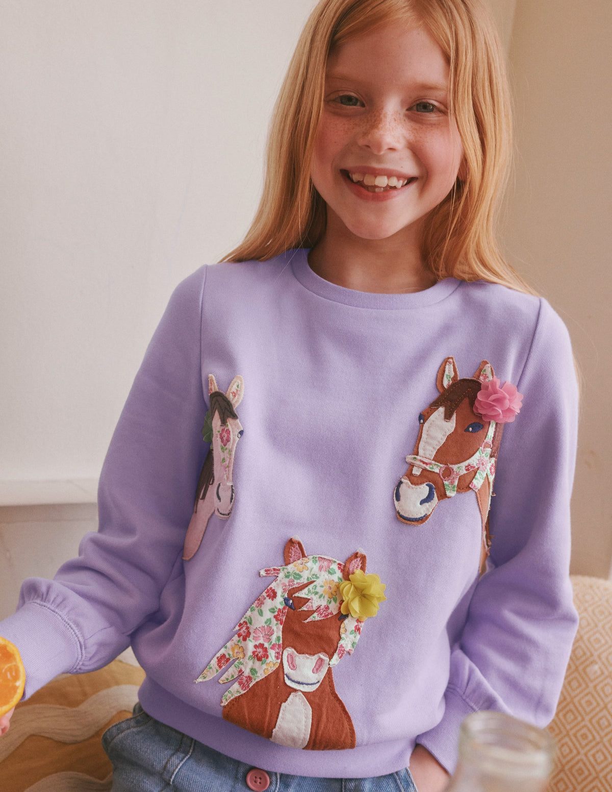 Logo Applique Sweatshirt-Misty Lavender Purple-5