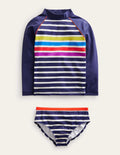 Rash Guard Set-Multi Placement Stripe