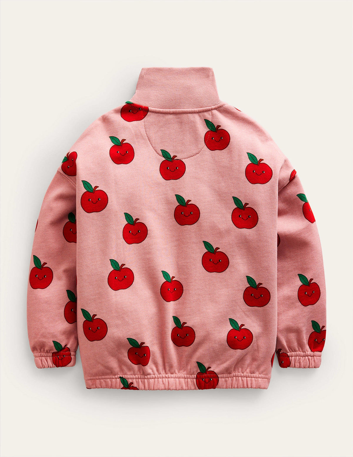 Printed Half Zip Sweat-Almond Pink Apples-2