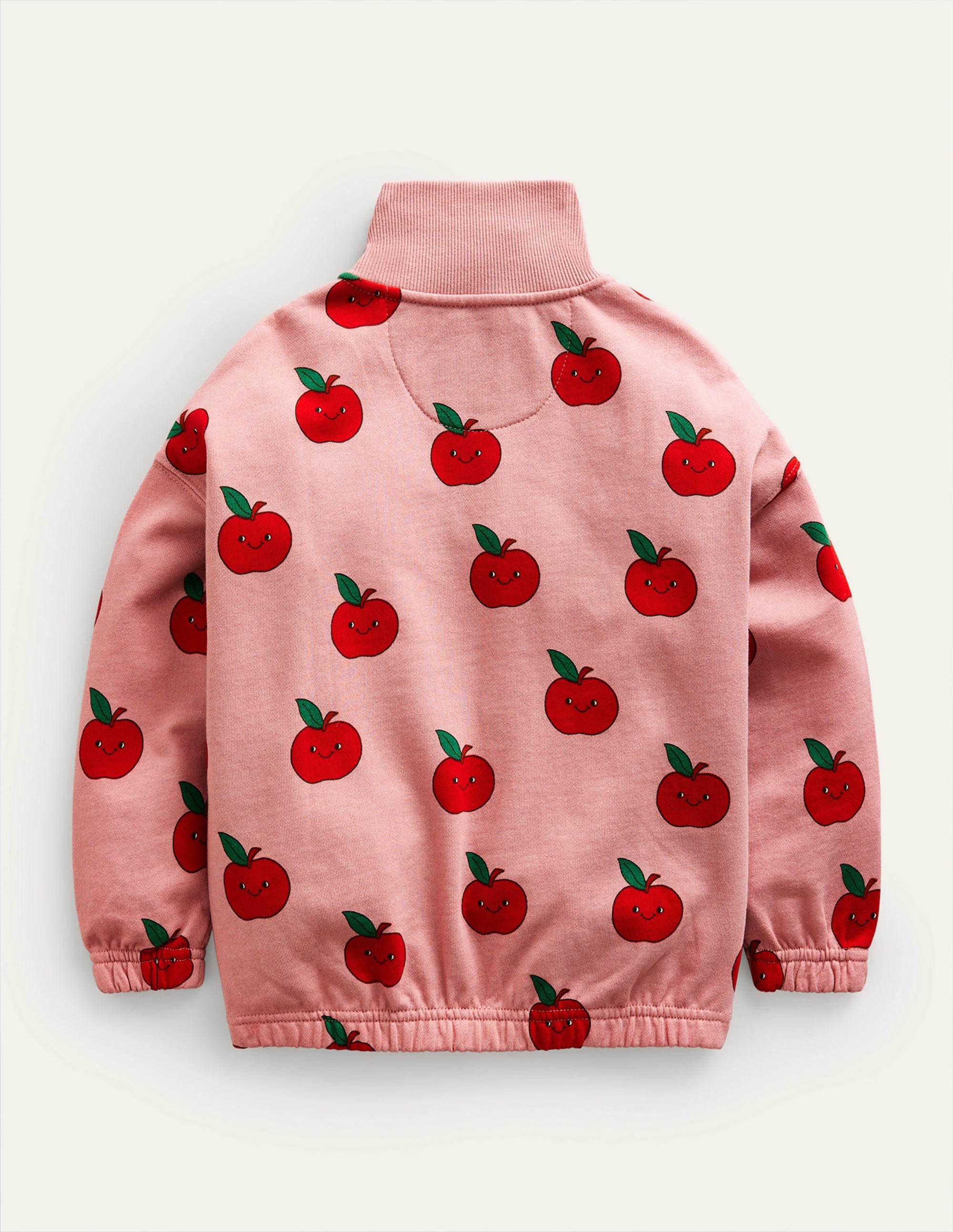 Printed Half Zip Sweat-Almond Pink Apples - Image 2
