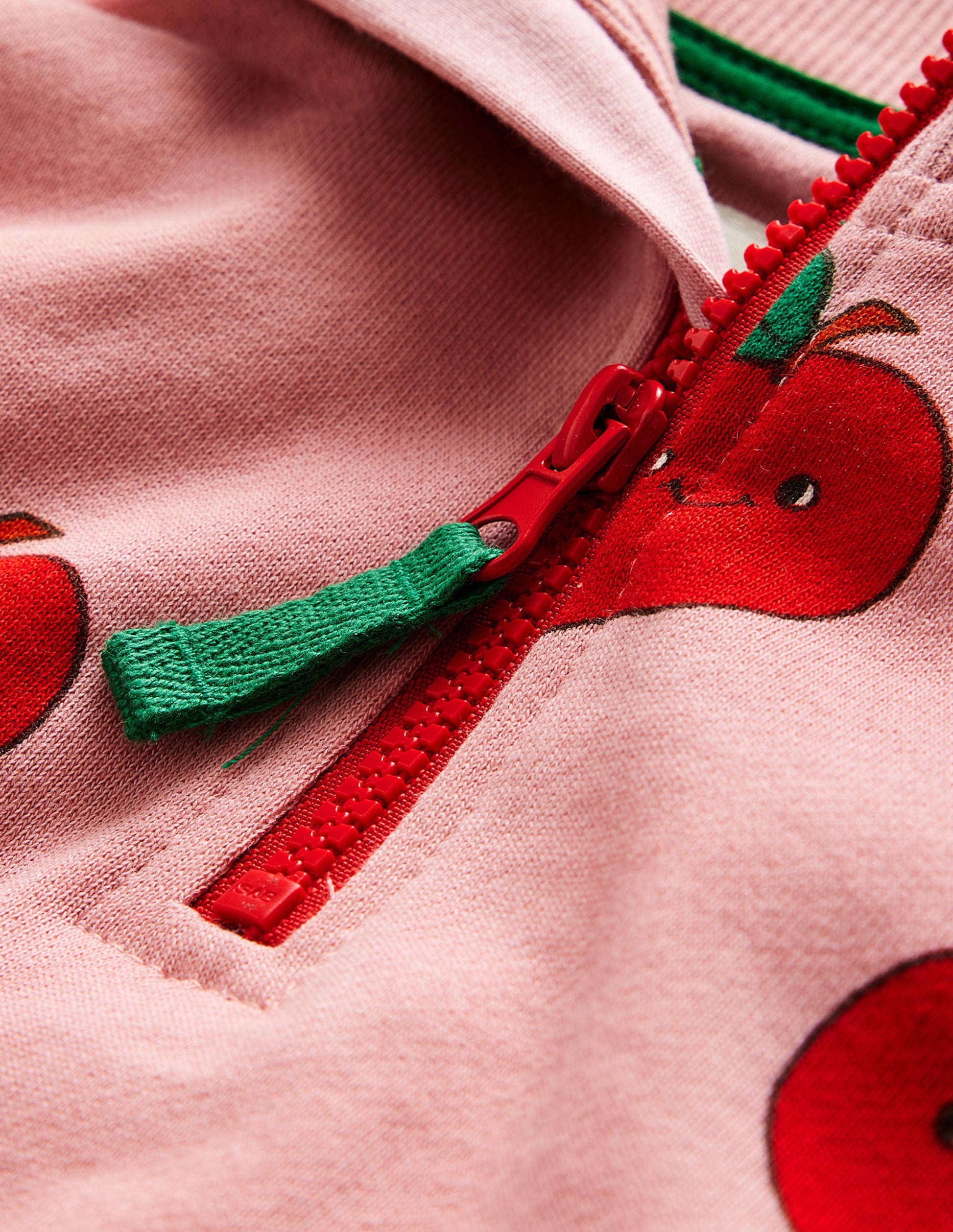 Printed Half Zip Sweat-Almond Pink Apples-3
