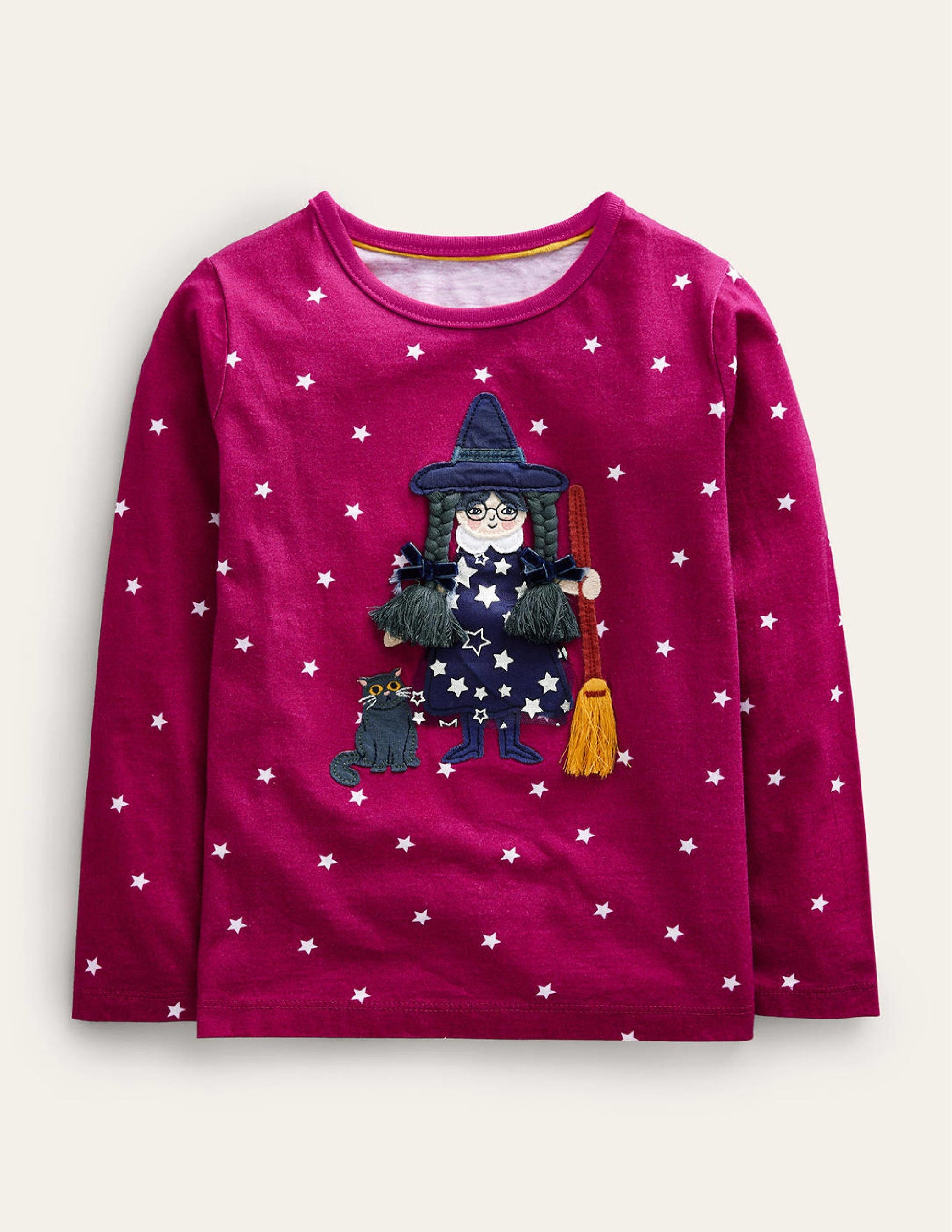 Halloween Appliqué Top-Penelope Pink Star Witch-1