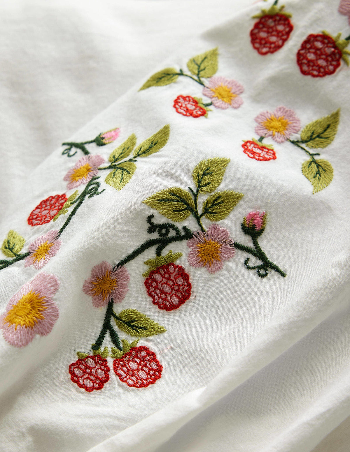 Embroidered Puff Sleeve Top-Ivory-3