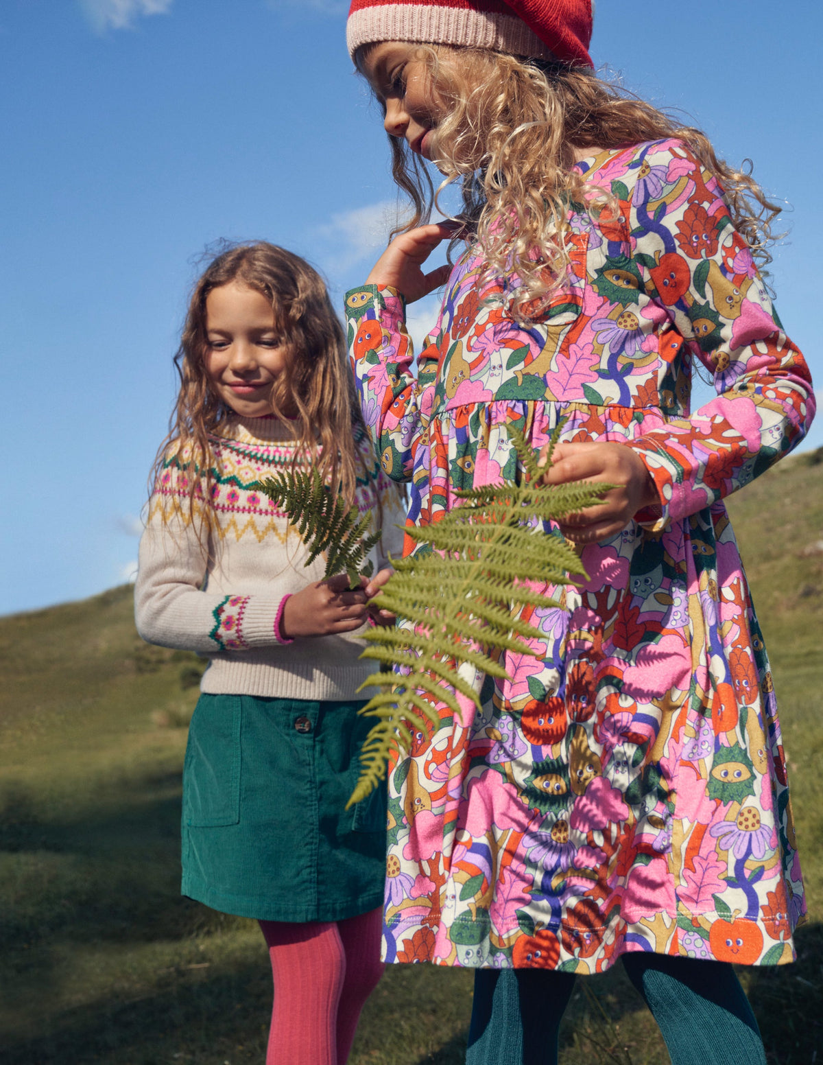 Long Sleeve Fun Jersey Dress-Blush Pink Bonkers Conkers-4
