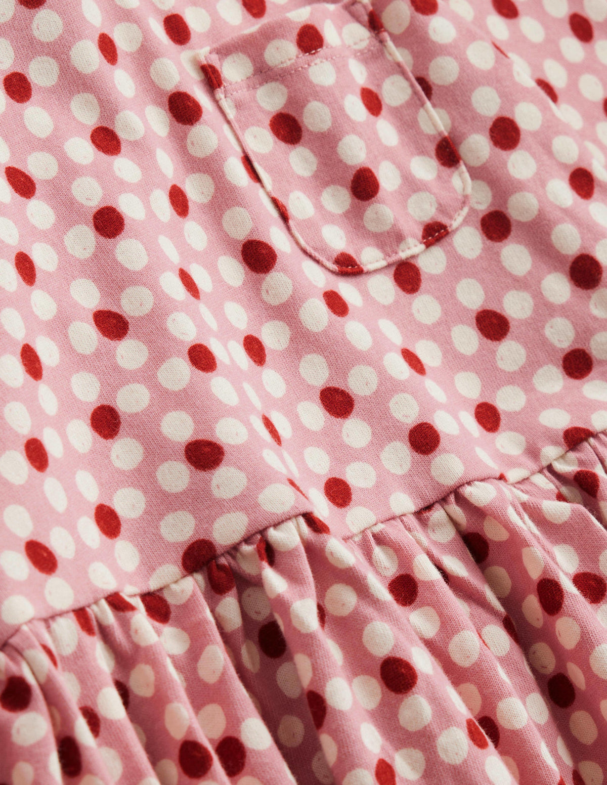 Long Sleeve Fun Jersey Dress-Almond Pink Geo Flower - Image 3