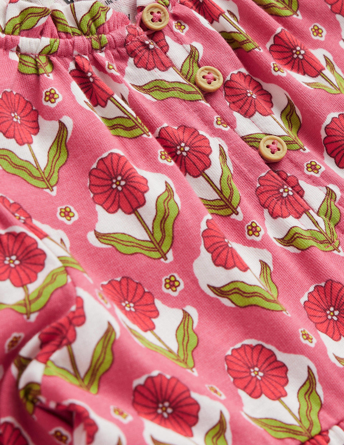 Tiered Jersey Dress-Rose Red Floral-3