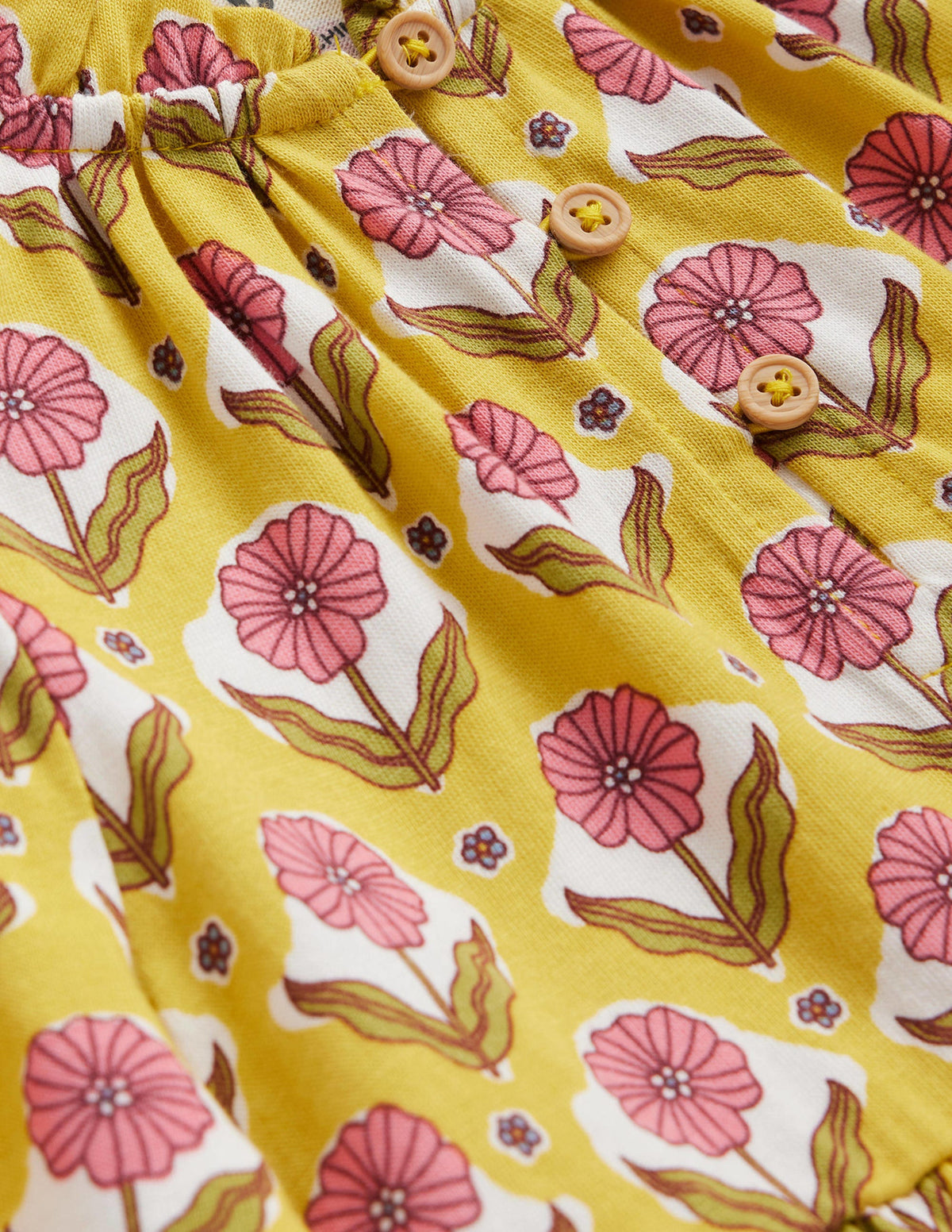Tiered Jersey Dress-Sweetcorn Yellow Floral - Image 3