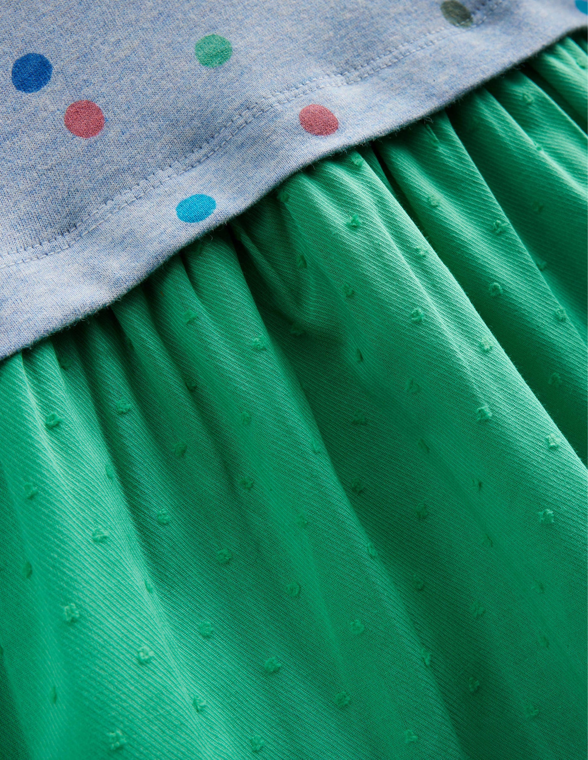 Jersey Woven Mix Dress-Delft Blue-3