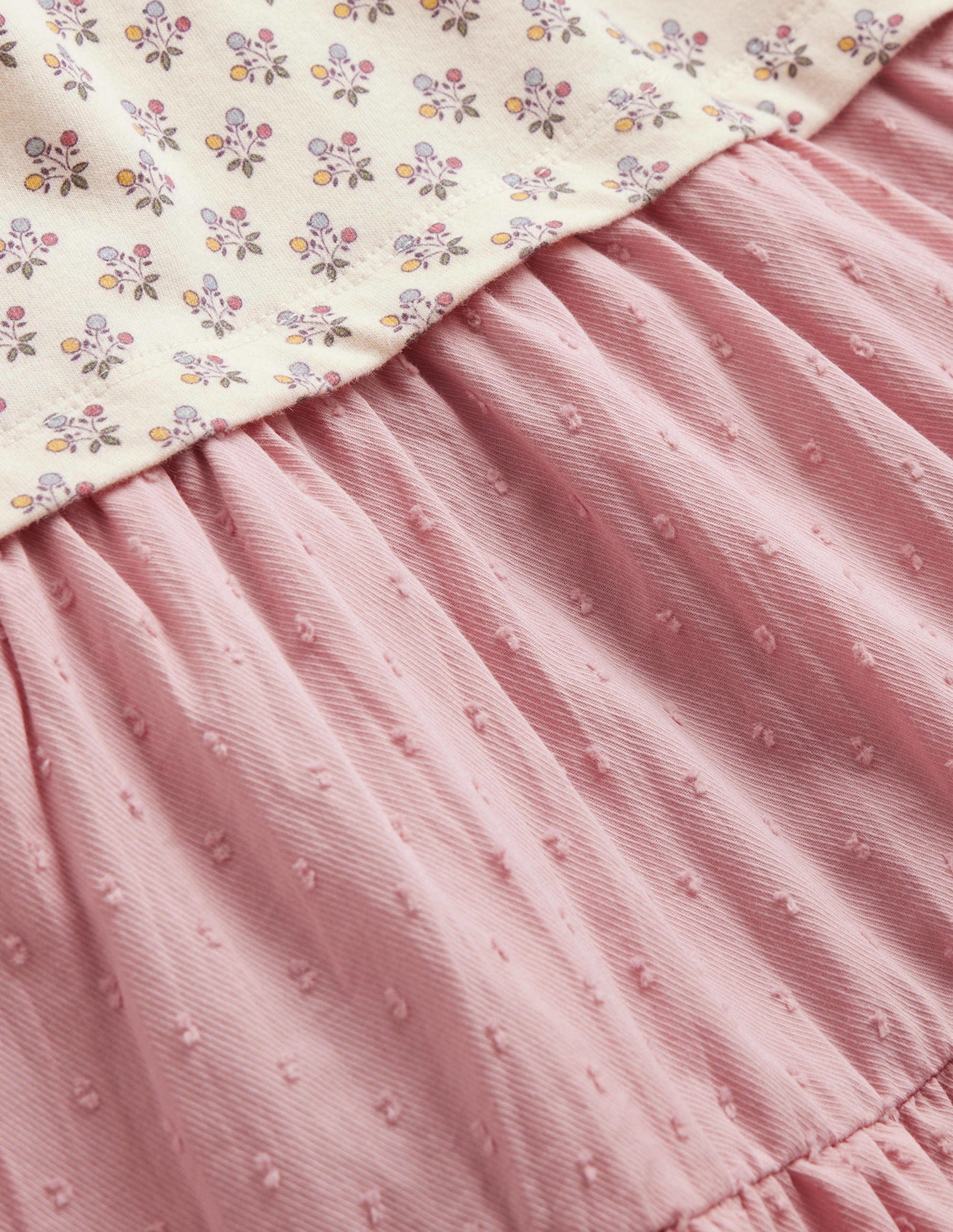 Jersey Woven Mix Dress-Almond Pink-3
