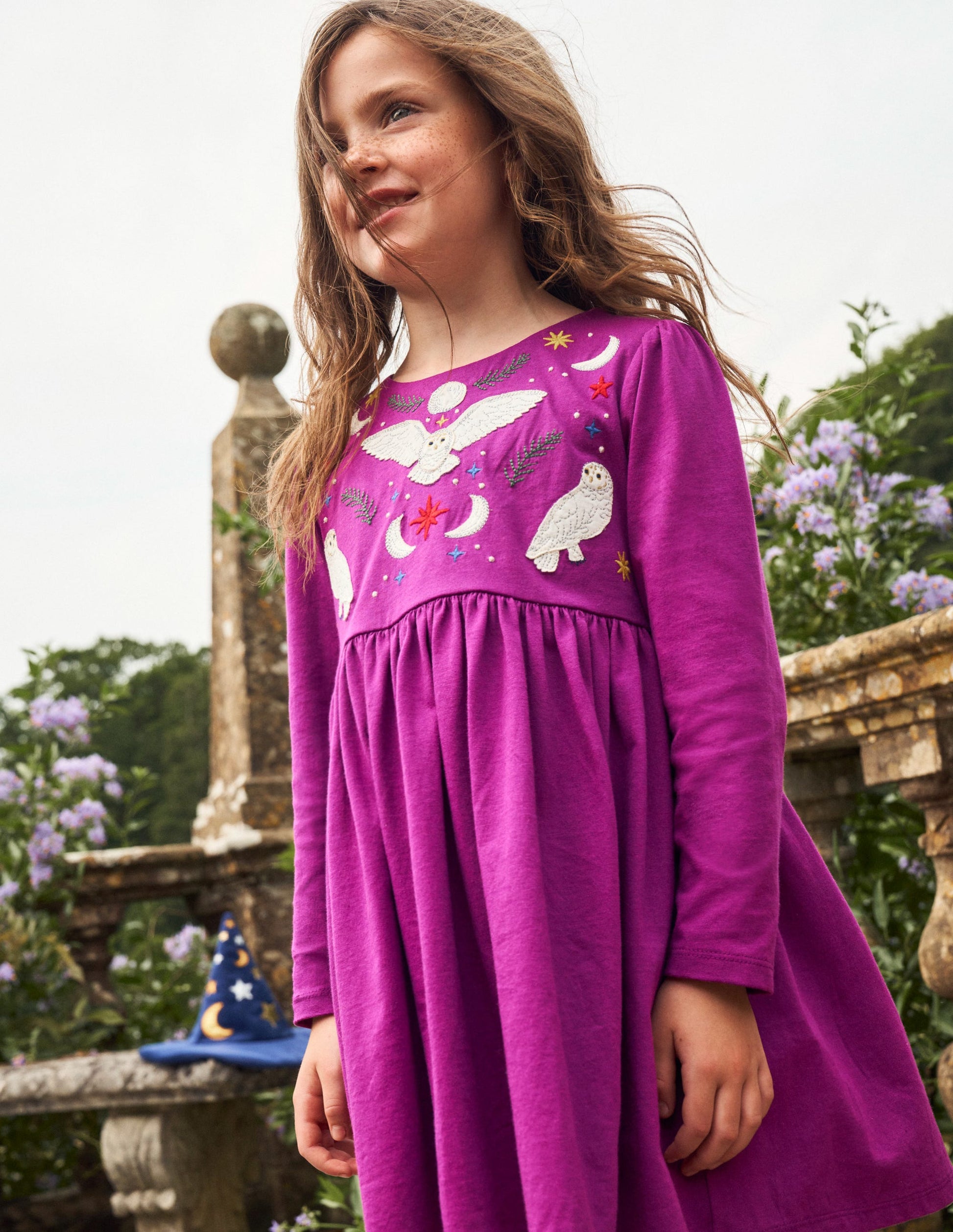 Appliqué Jersey Dress-Chrysanthemum Purple-4