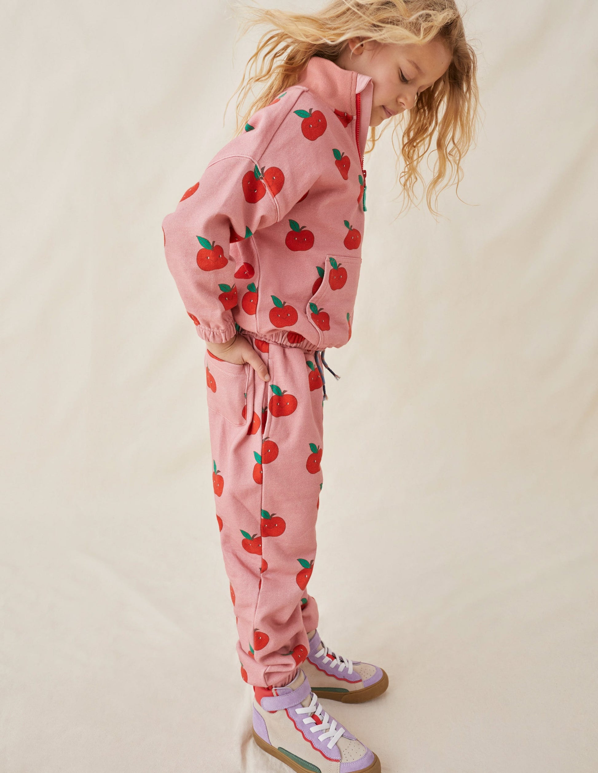 Printed Joggers-Almond Pink Apples-4