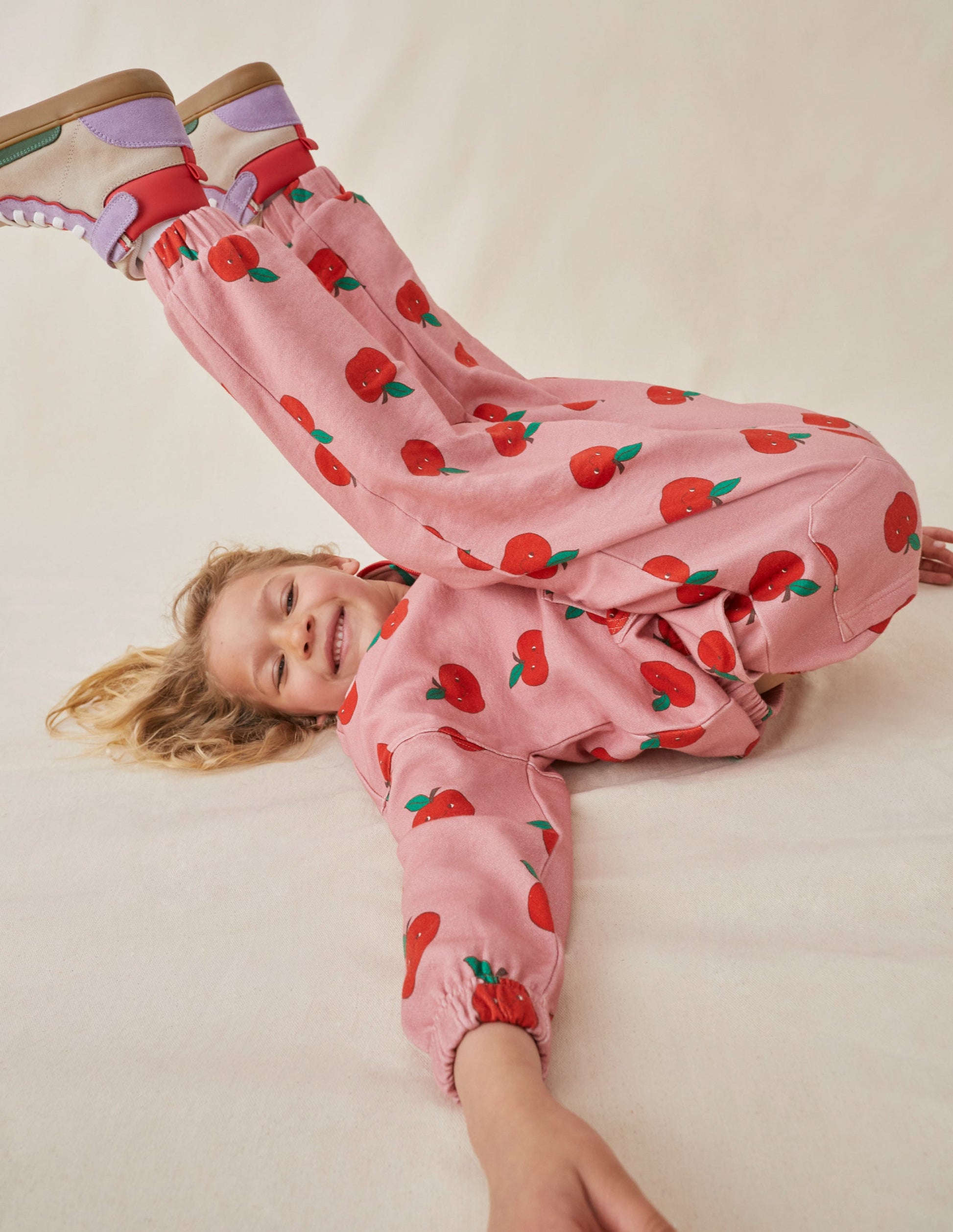 Printed Joggers-Almond Pink Apples-5
