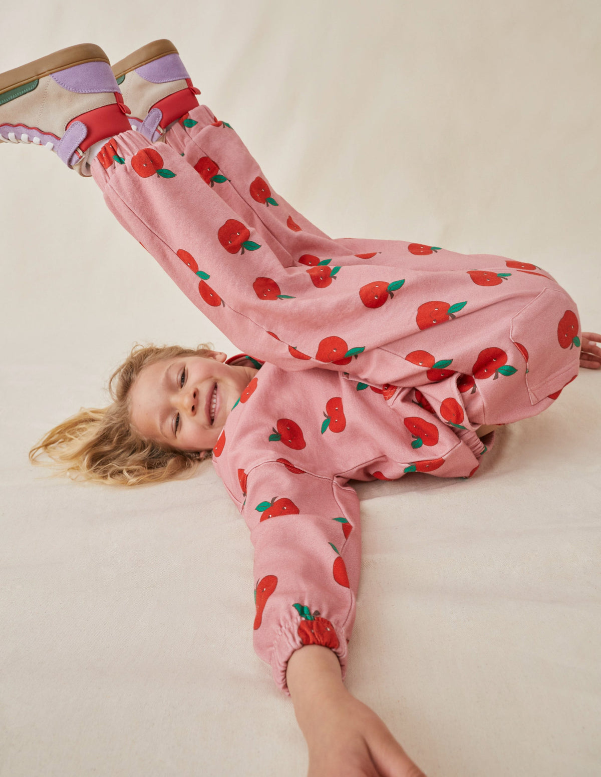 Printed Joggers-Almond Pink Apples - Image 5