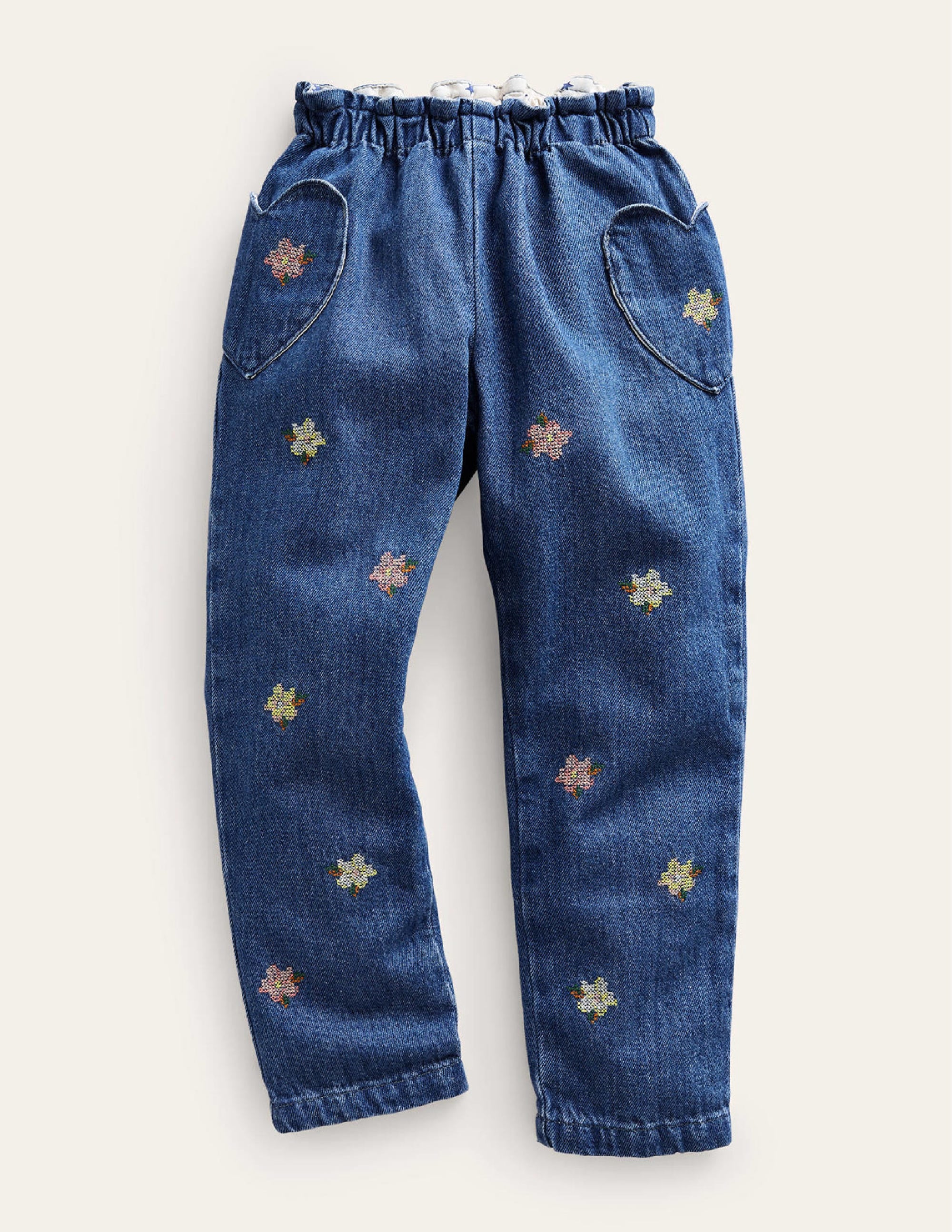 Embroidered Pull On Pants-Mid Vintage Embroidery - Image 1