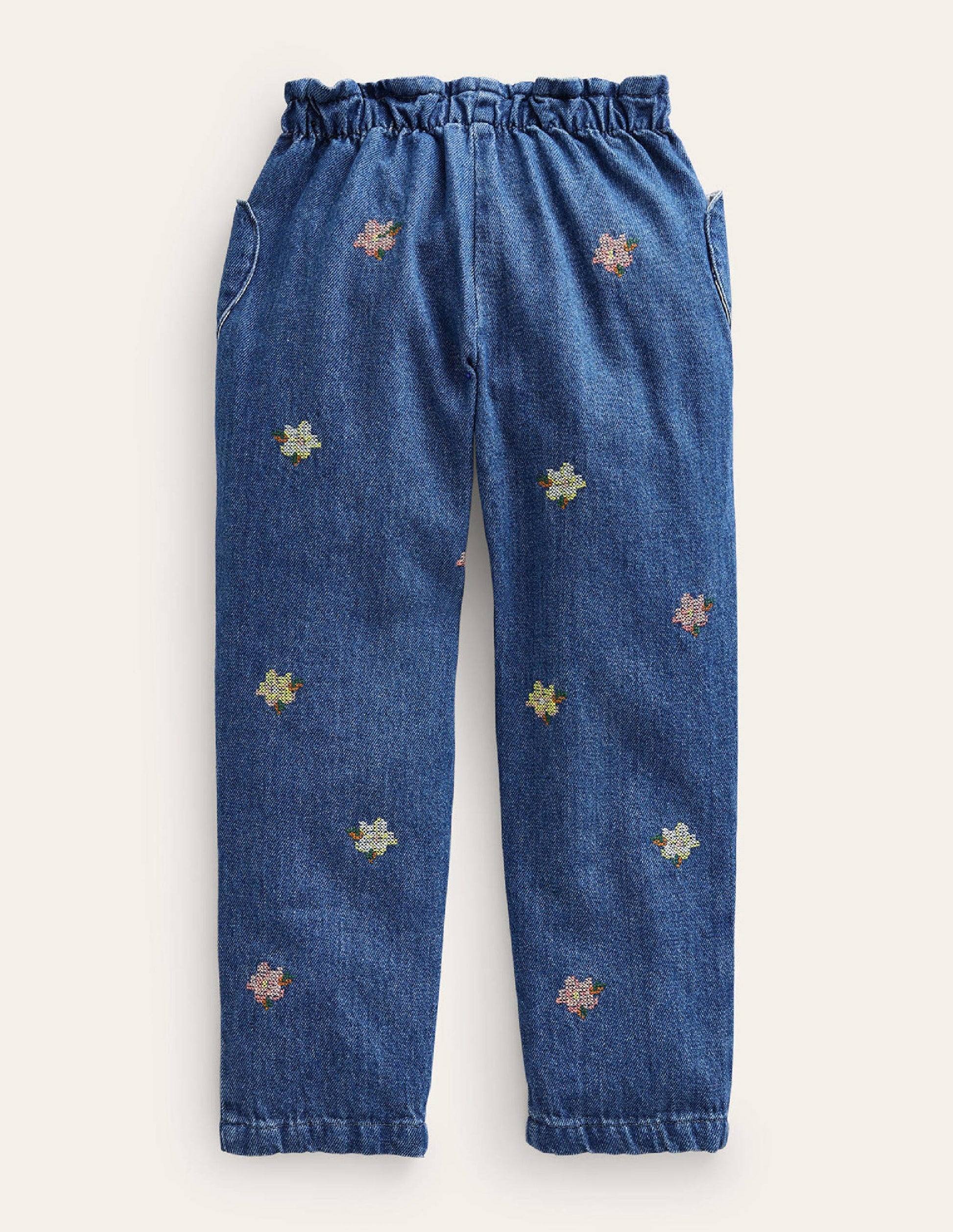 Embroidered Pull On Pants-Mid Vintage Embroidery-2