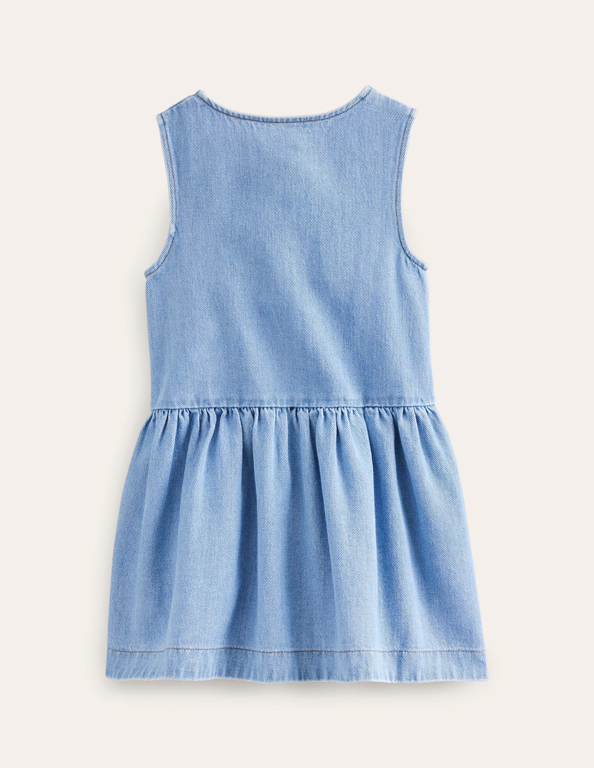 Button Pinafore Dress-Mid Vintage Chambray-2