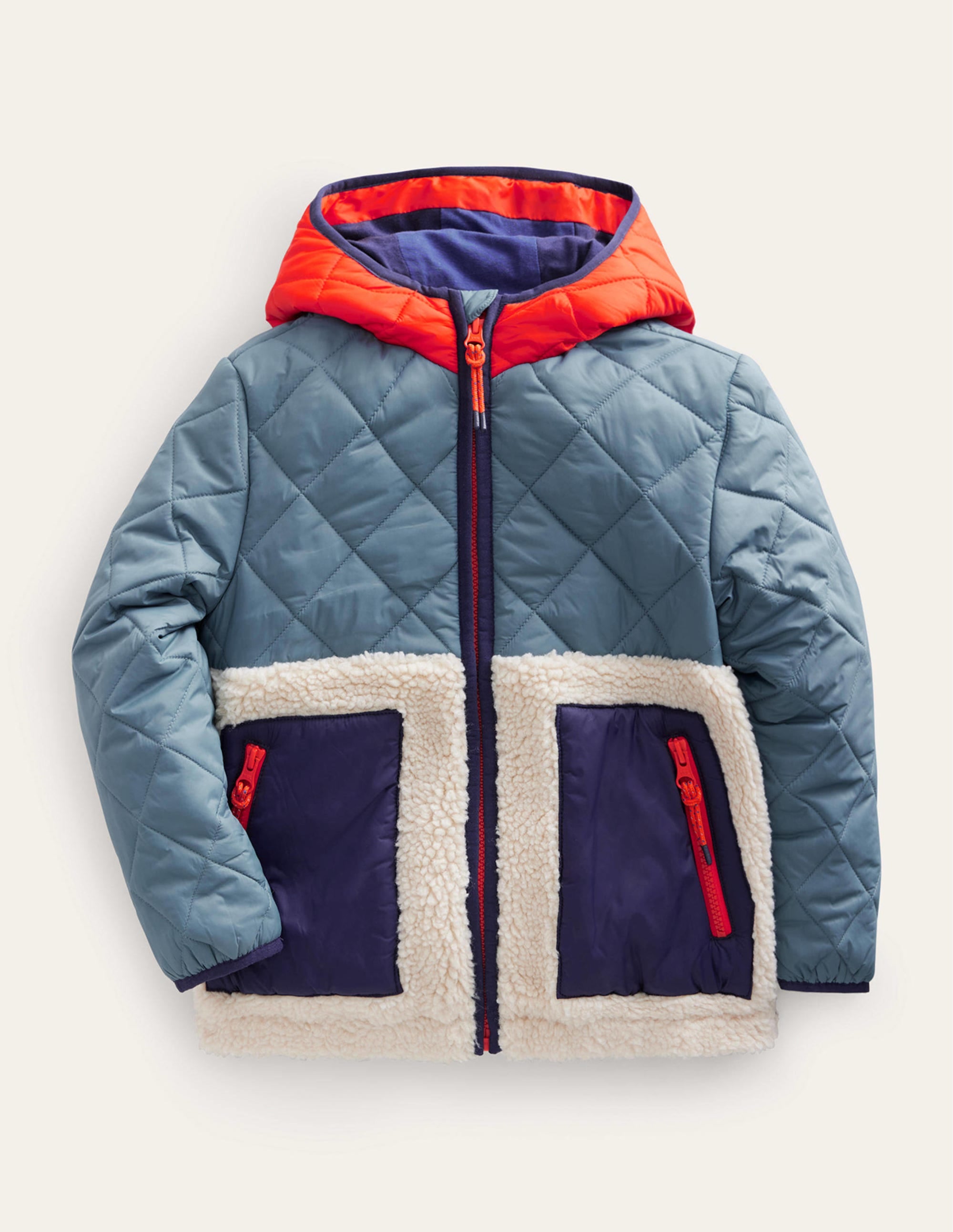 Borg Mix Jacket-Puddle Blue - Image 1