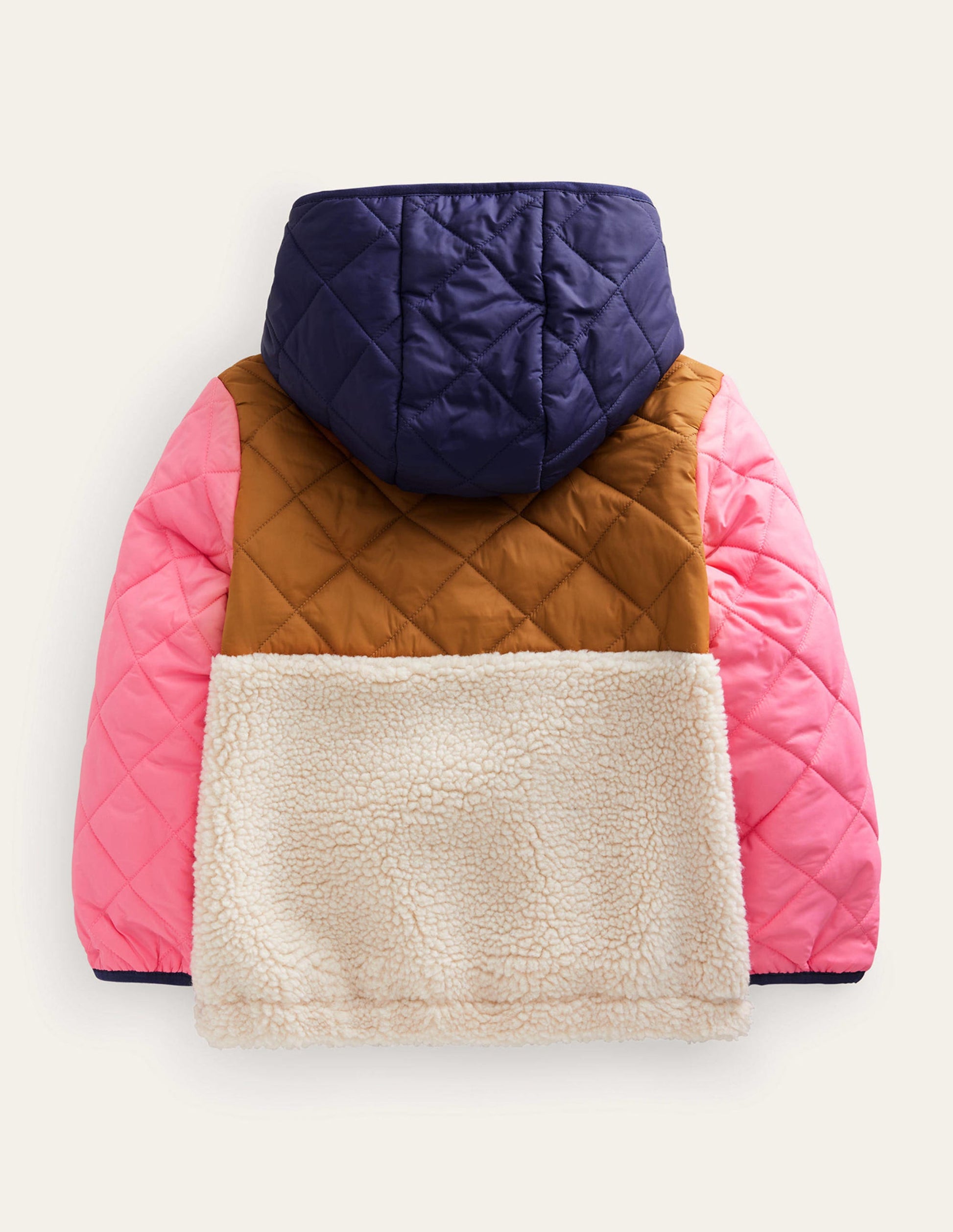 Borg Mix Jacket-Butterscotch Brown-2