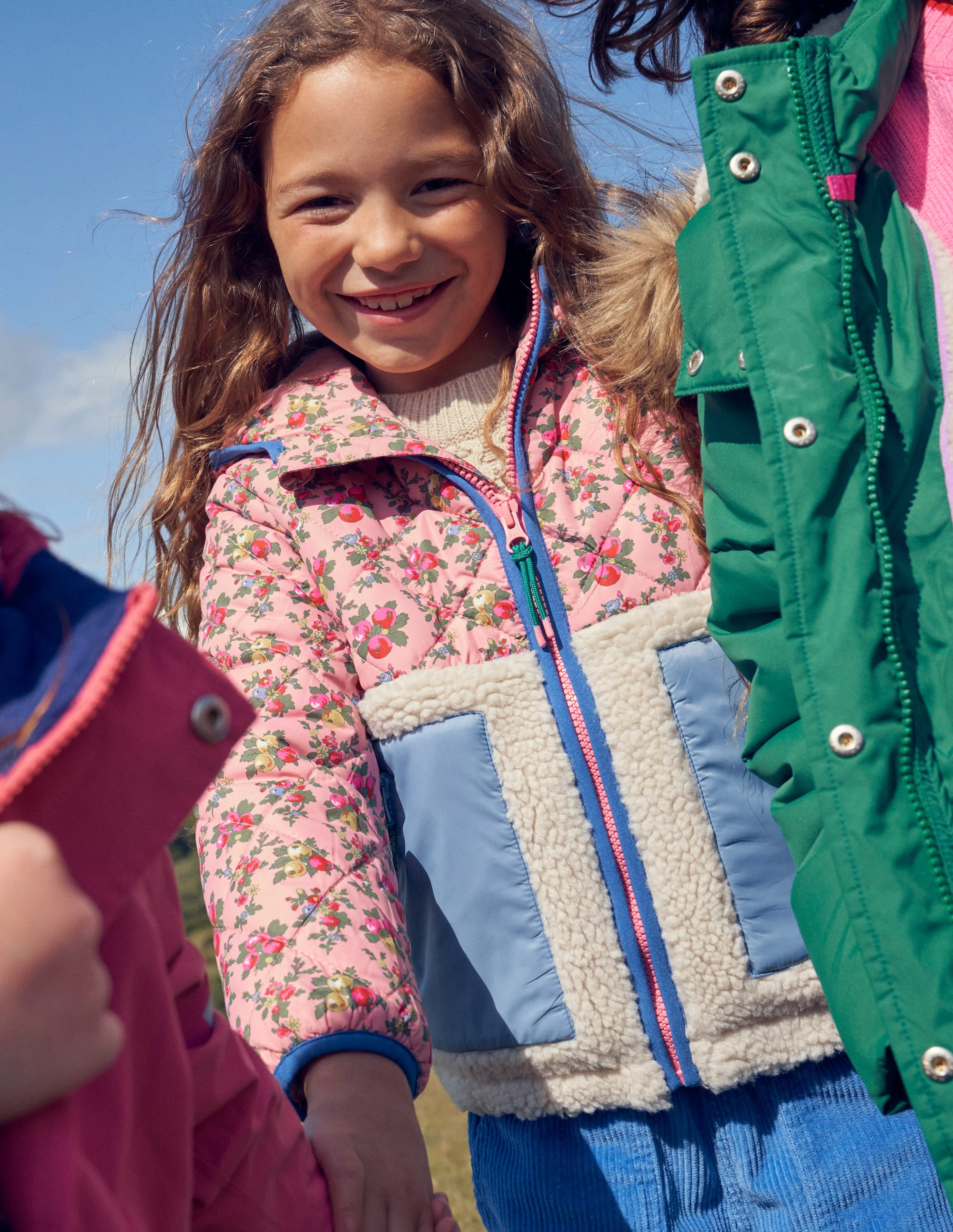 Borg Mix Jacket-Vintage Pink - Image 5