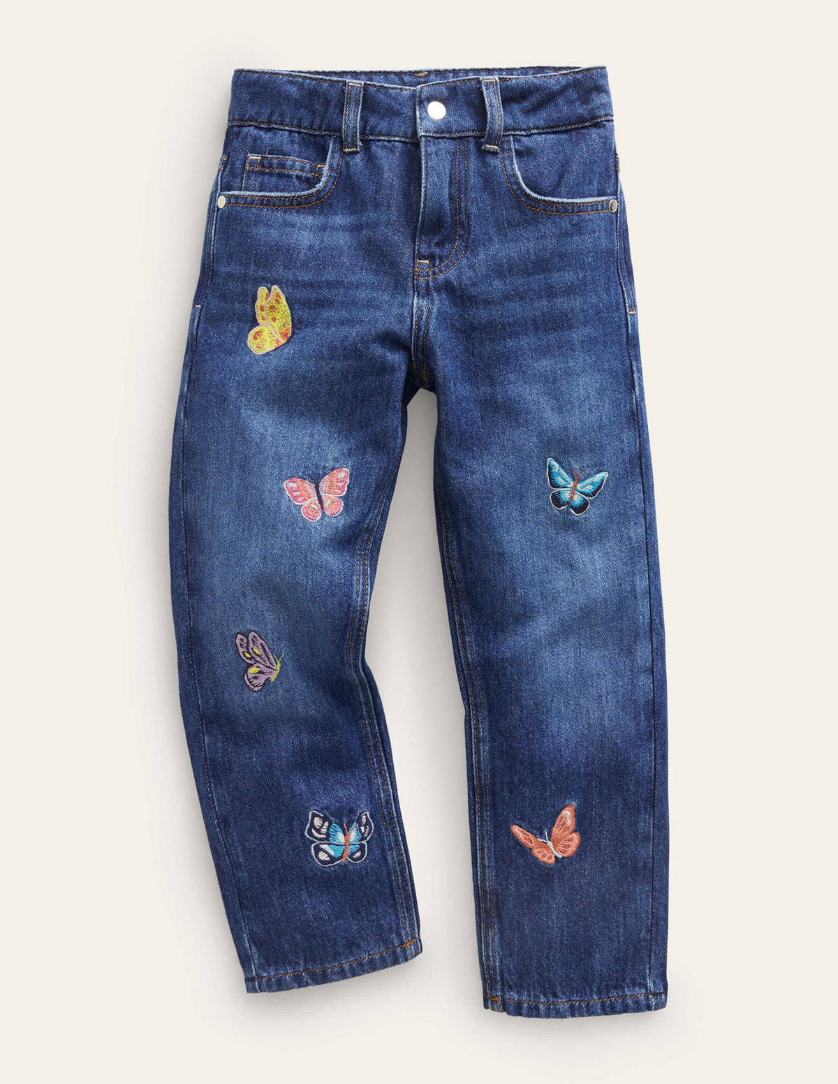 Relaxed Straight-Leg Jeans-Mid Vintage Butterfly - Image 1