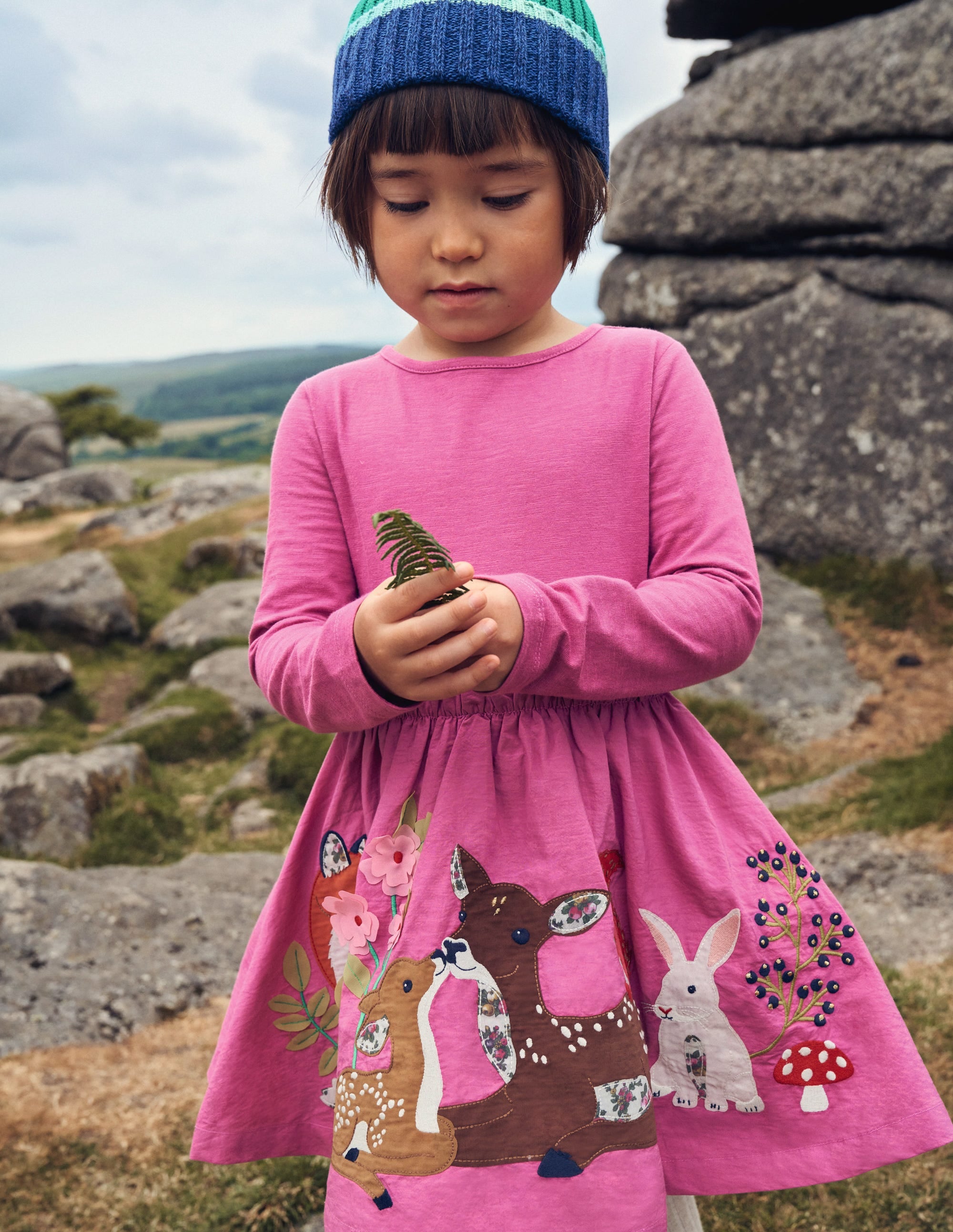 Jersey Woven Applique Dress-Teacup Pink - Image 4