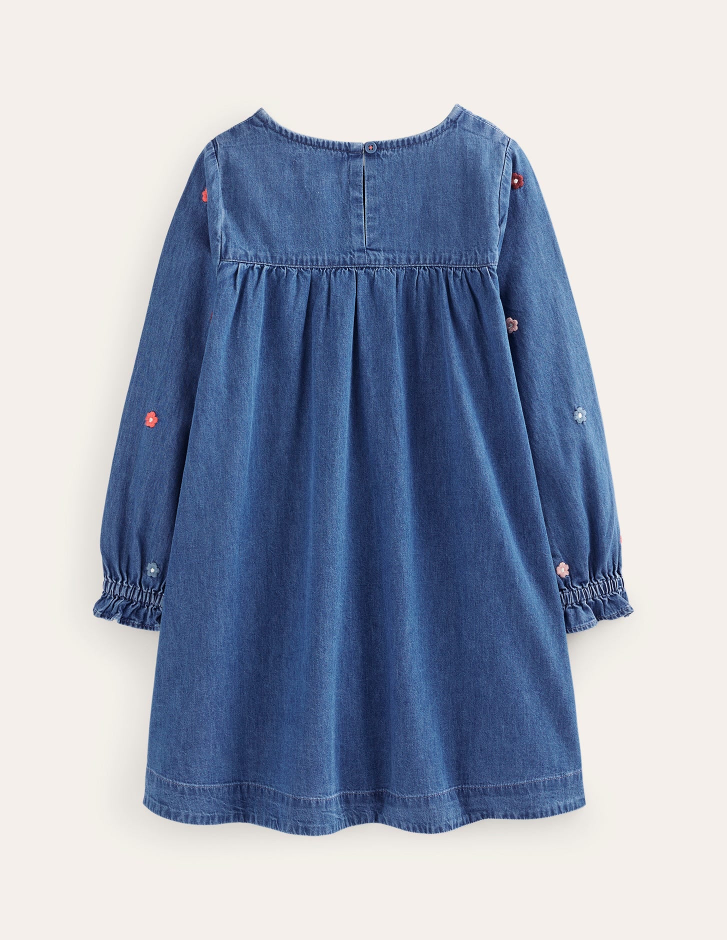 Logo Woven Embroidered Dress-Mid Vintage Denim-2