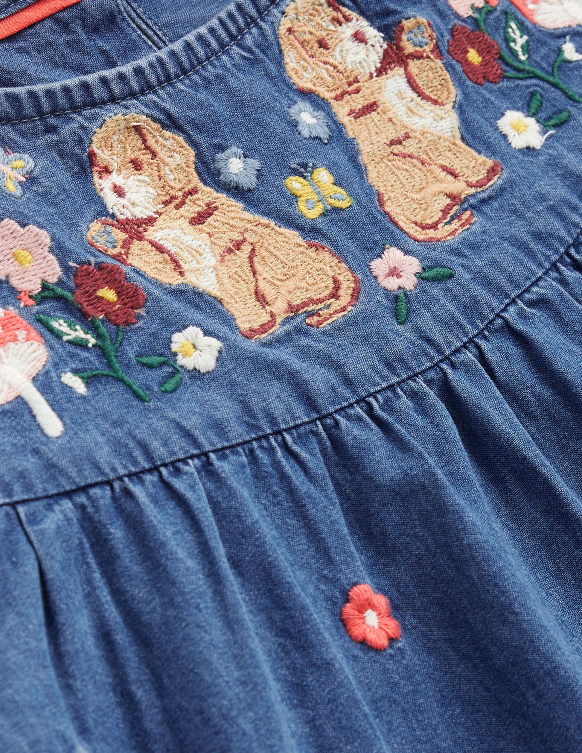 Logo Woven Embroidered Dress-Mid Vintage Denim-3