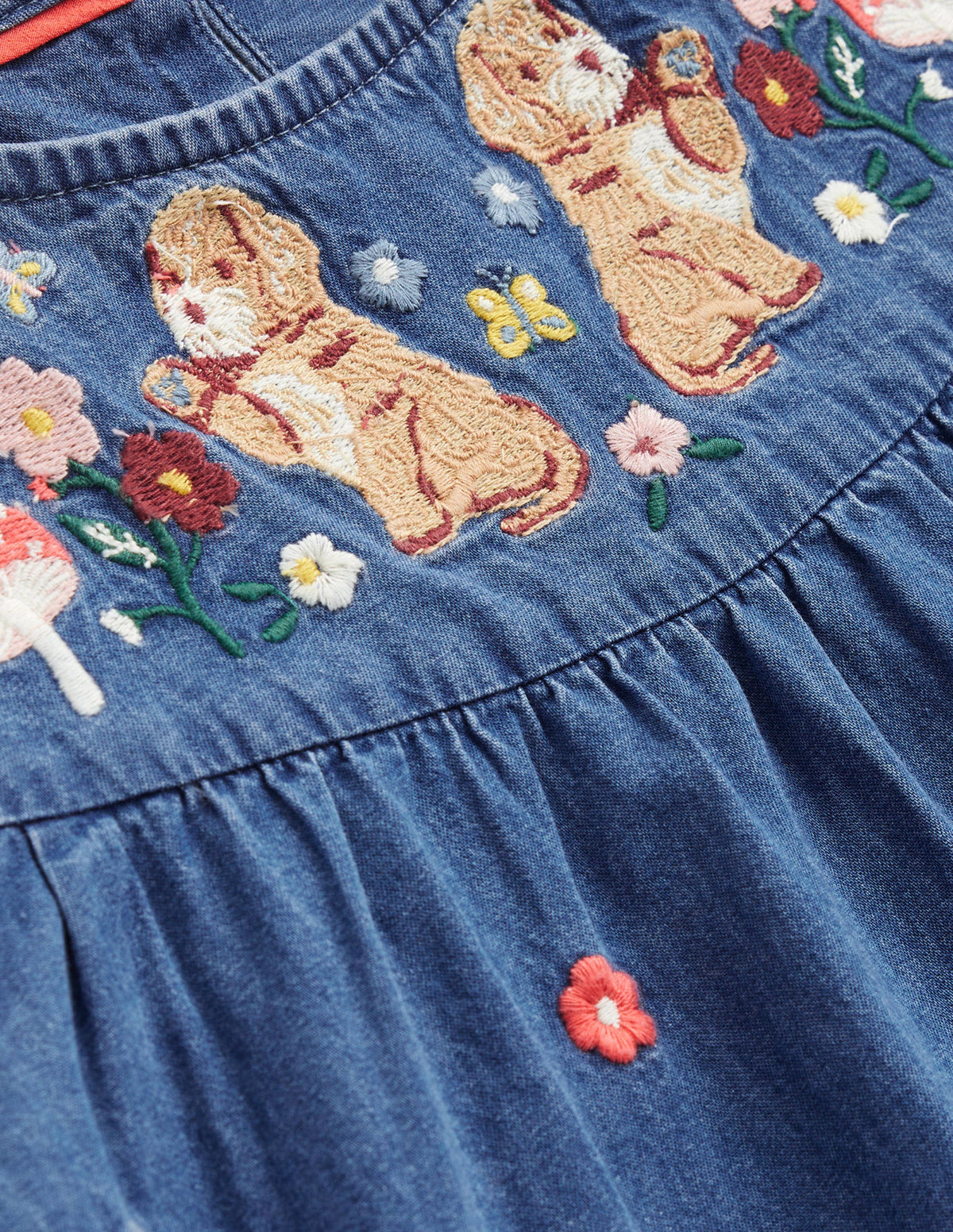 Logo Woven Embroidered Dress-Mid Vintage Denim - Image 3