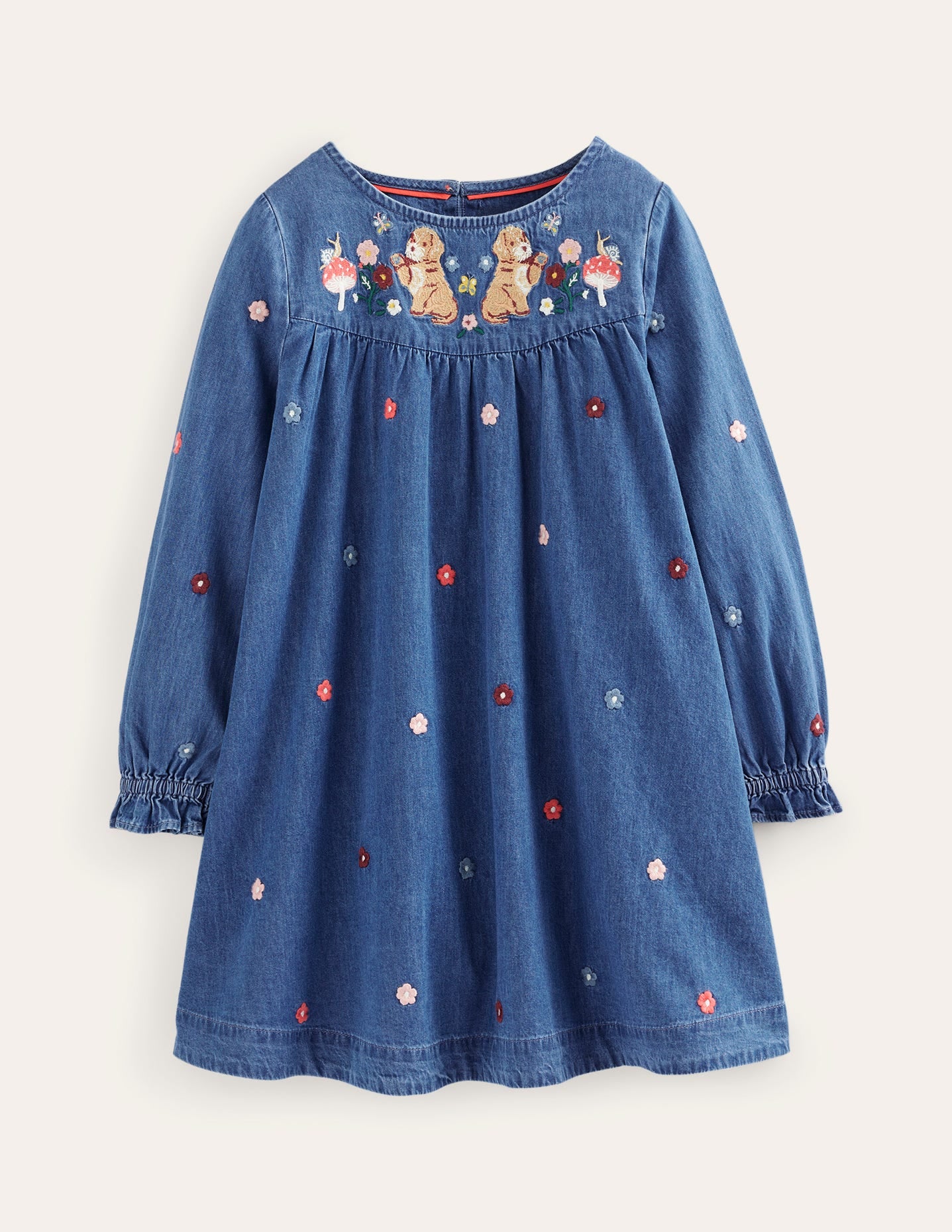 Logo Woven Embroidered Dress-Mid Vintage Denim - Image 1