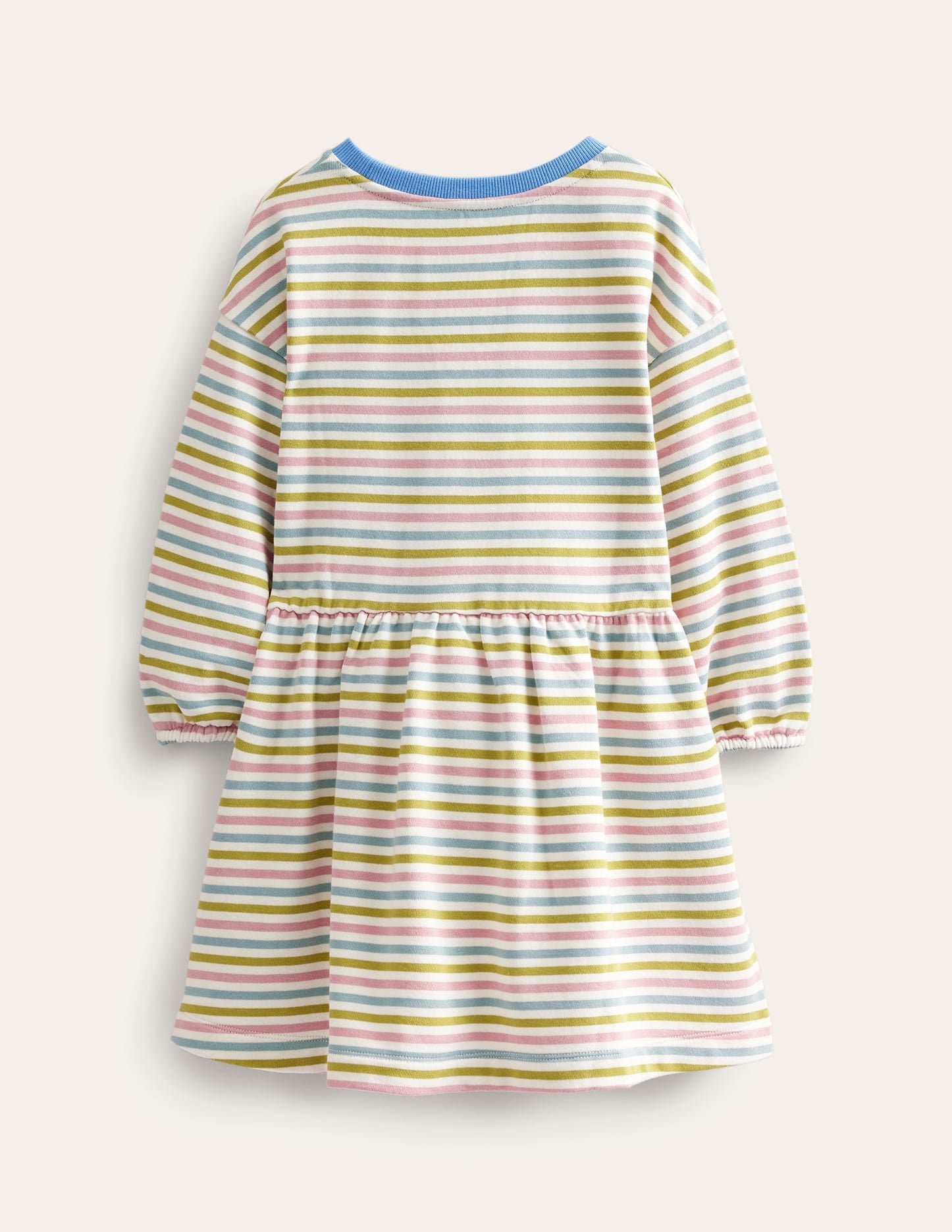 Relaxed Printed Sweat Dress-Starfuit/Almond Pink-2