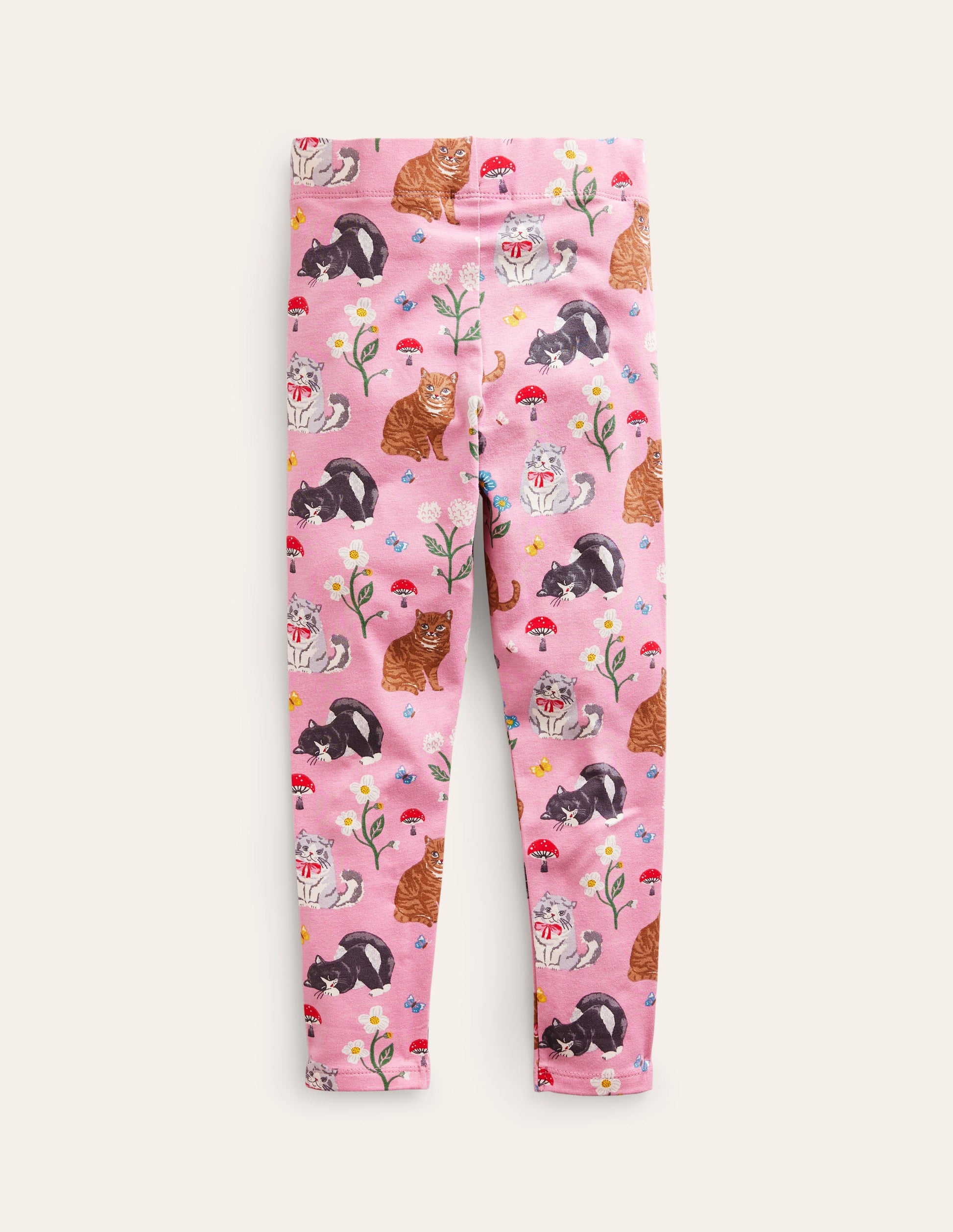 Fun Leggings-Almond Pink Cats-2