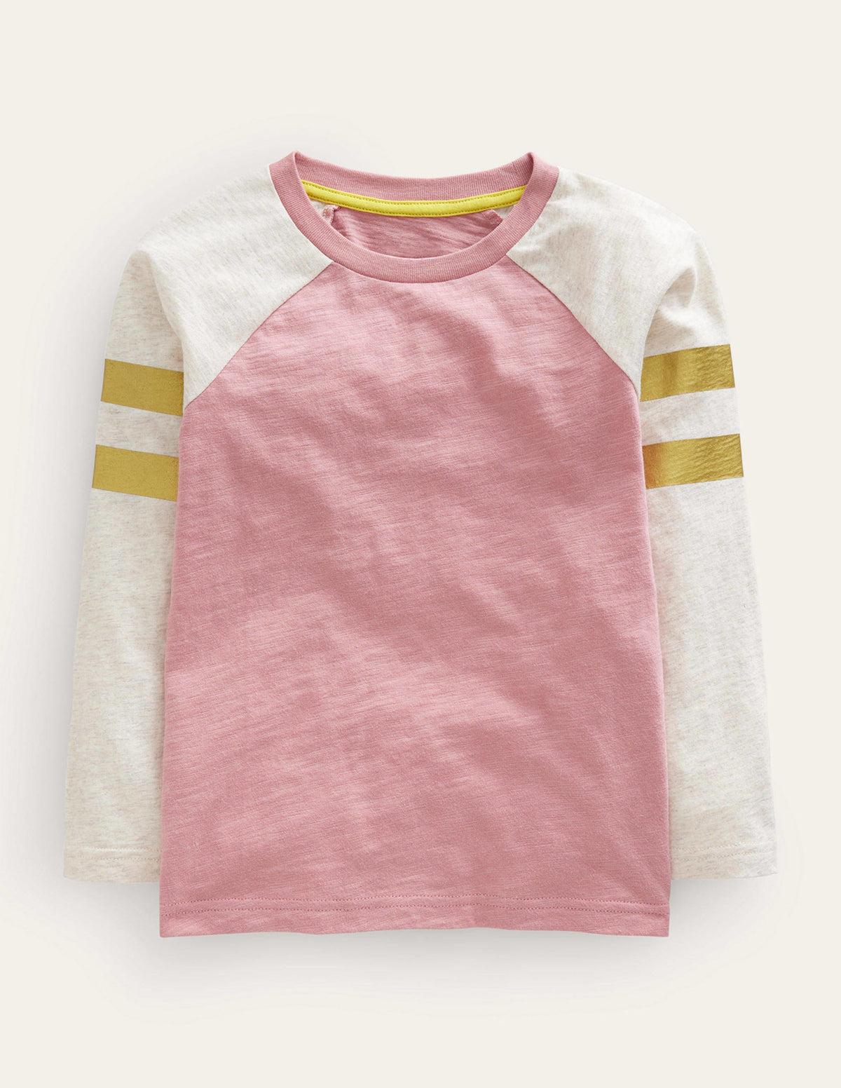 Colourblock Raglan T-shirt-Almond Pink - Image 1