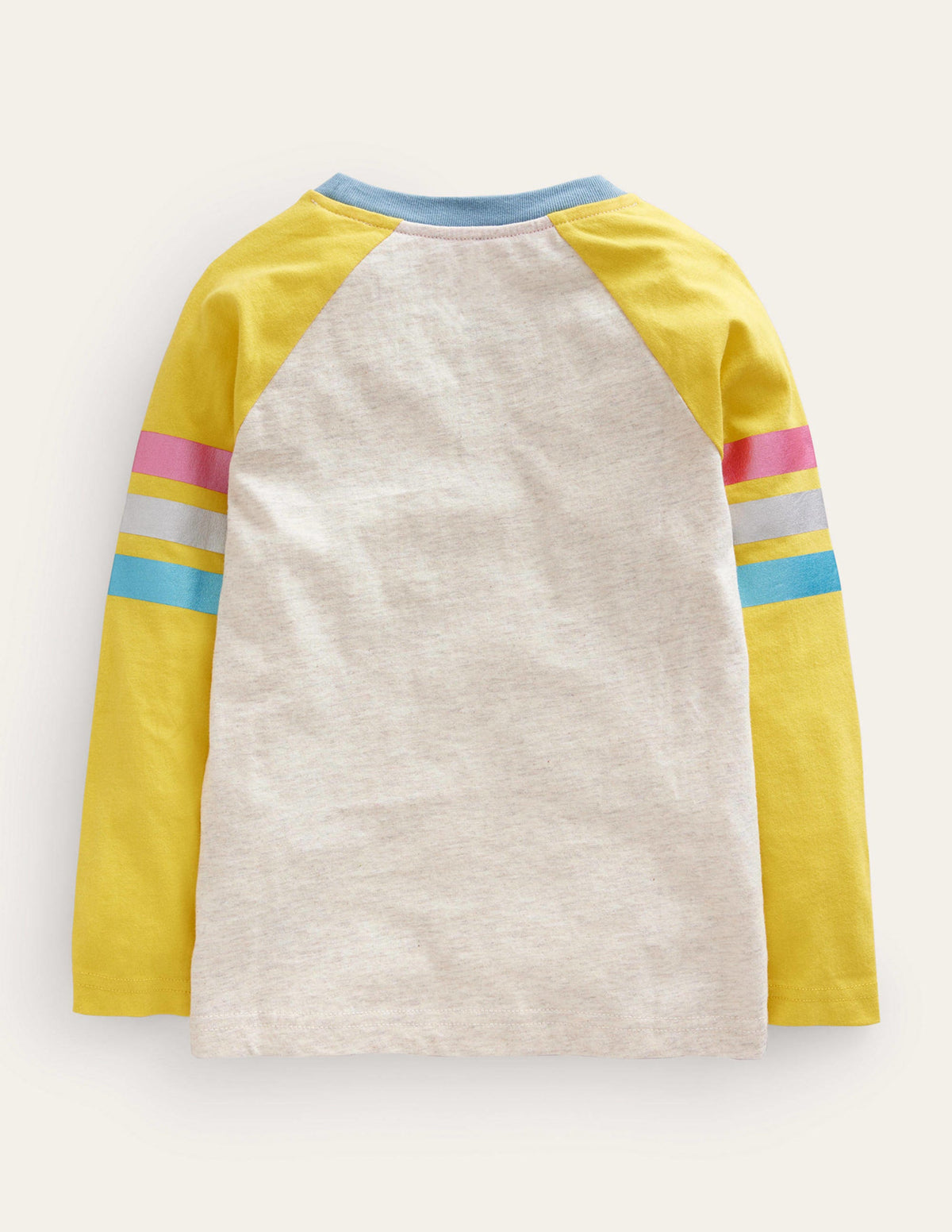 Colourblock Raglan T-shirt-Oatmeal Marl - Image 2