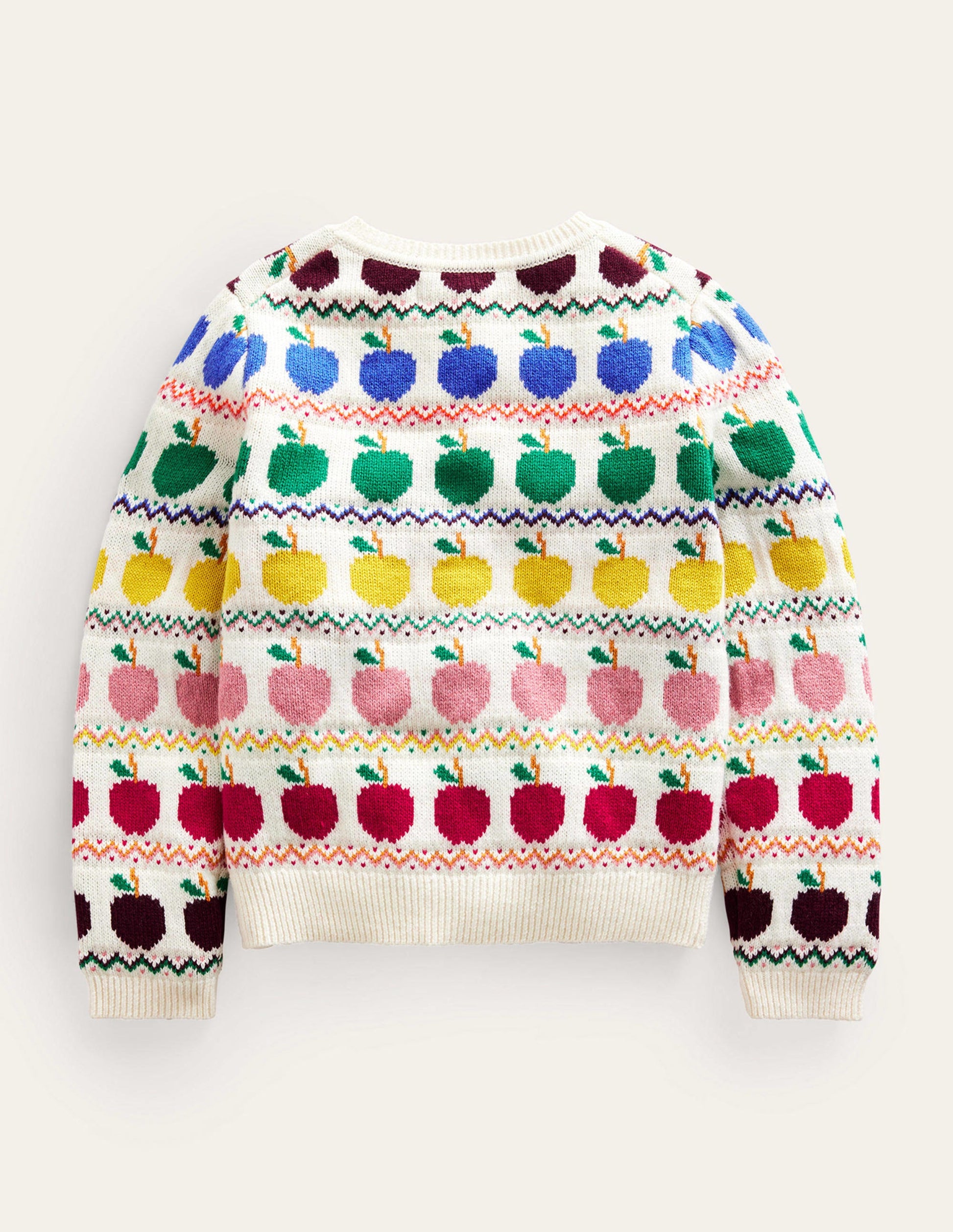 Fair Isle Cardigan-Ivory Apples-2