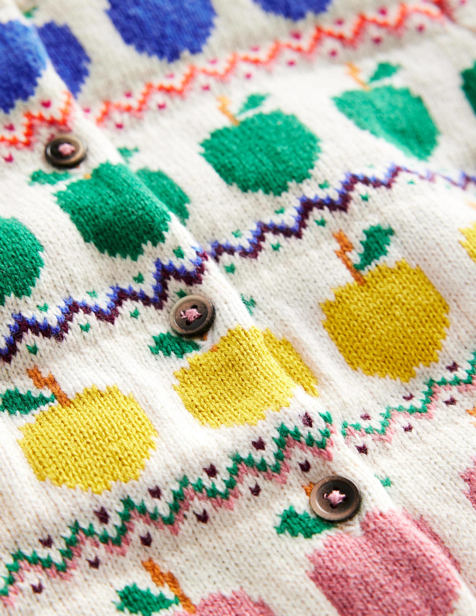 Fair Isle Cardigan-Ivory Apples - Image 3