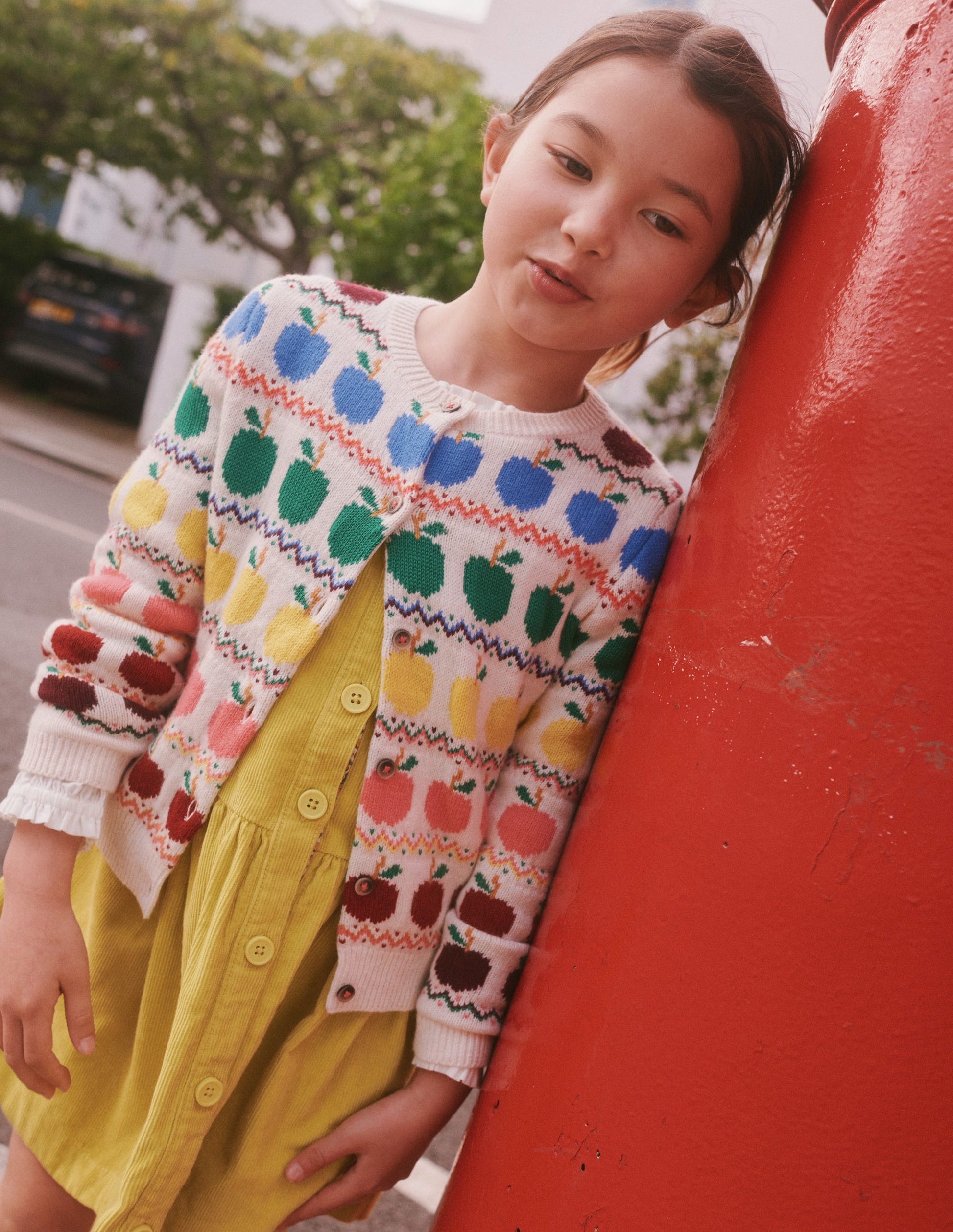 Fair Isle Cardigan-Ivory Apples-4