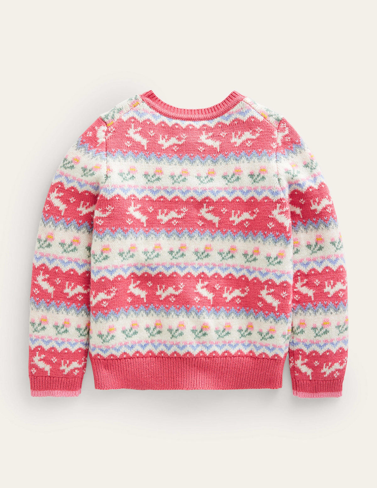 Fair Isle Cardigan-Blush Pink Bunnies - Image 2