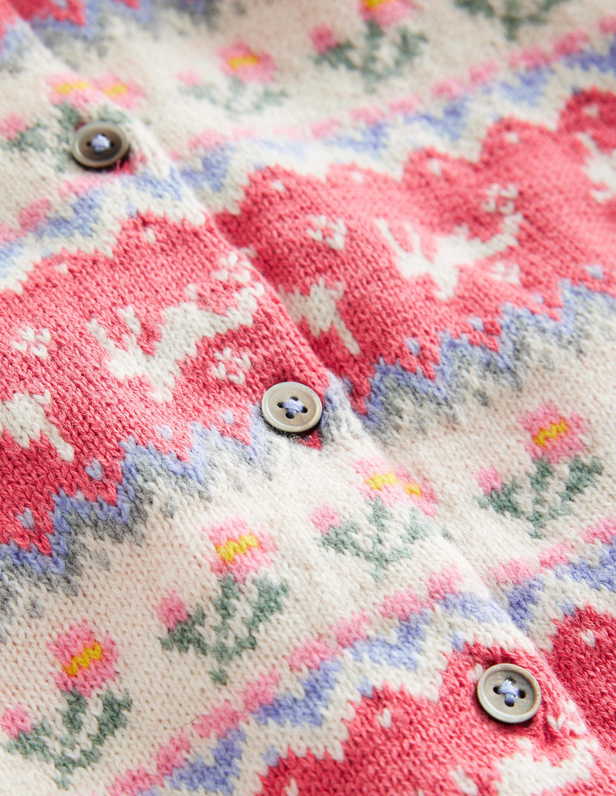 Fair Isle Cardigan-Blush Pink Bunnies - Image 3