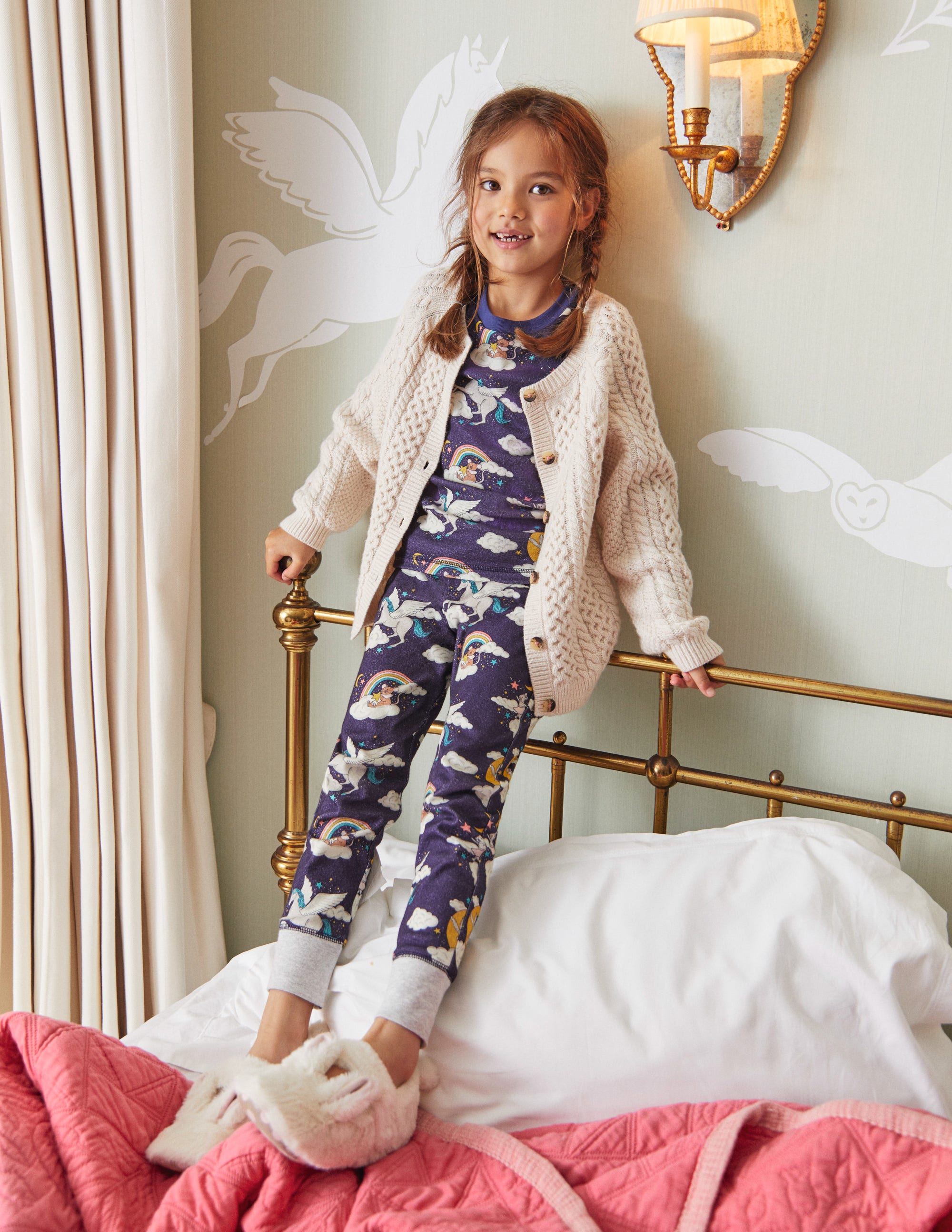 Snug Glow-In-The-Dark Pajamas-College Navy Magical Sky - Image 4