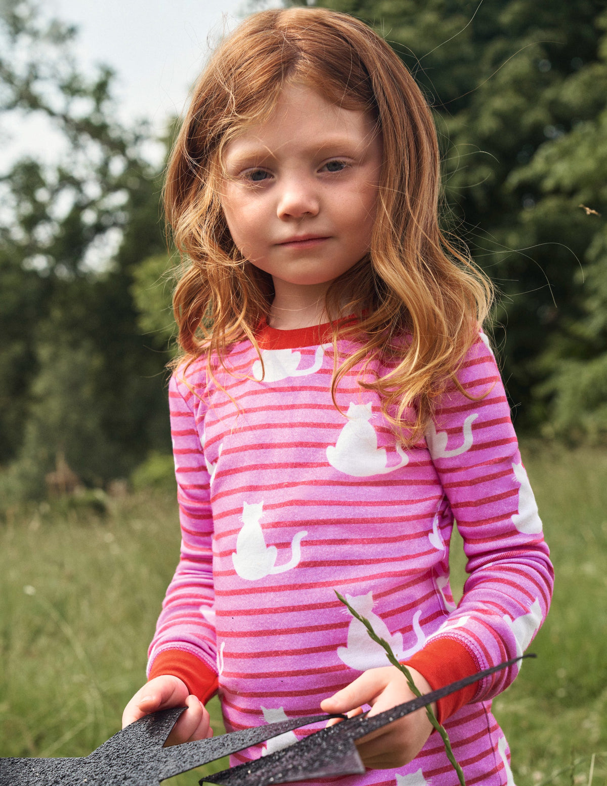 Snug Glow-In-The-Dark Pajamas-Pink Cats-4