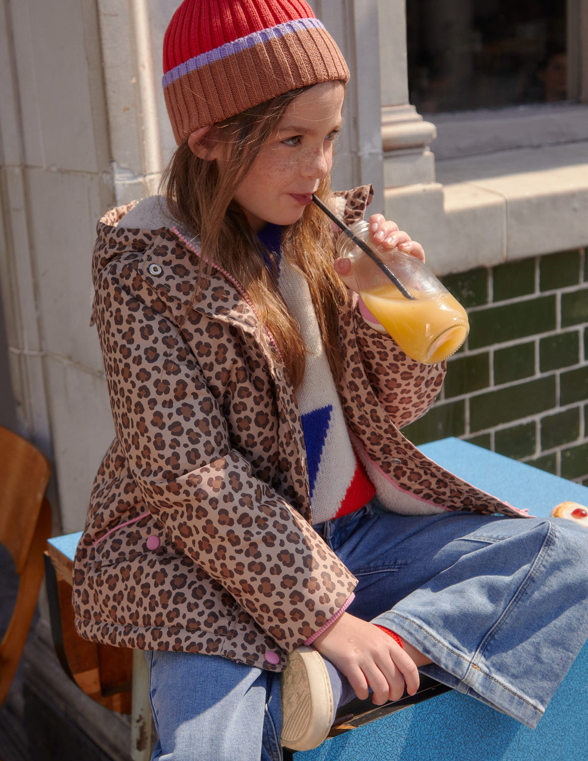 Sherpa Lined Anorak-Nut Leopard Print - Image 5