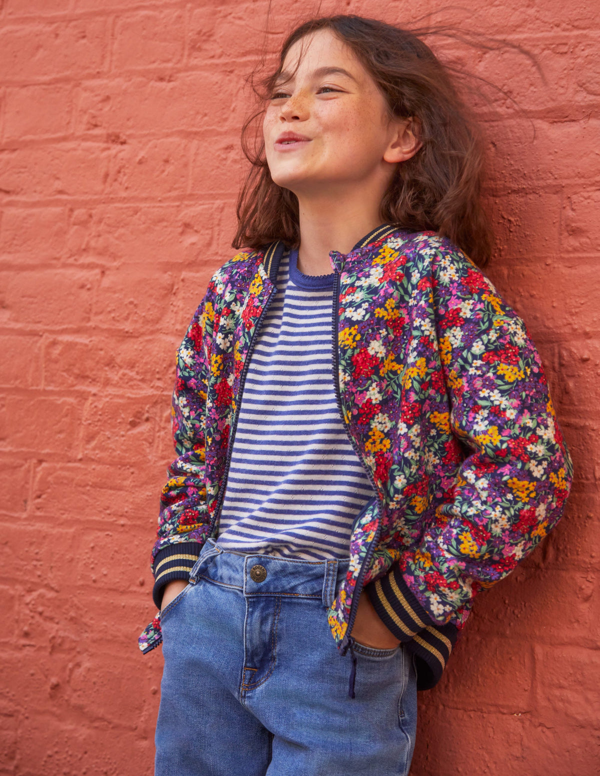 Jersey Printed Bomber-Multi Bloom - Image 4