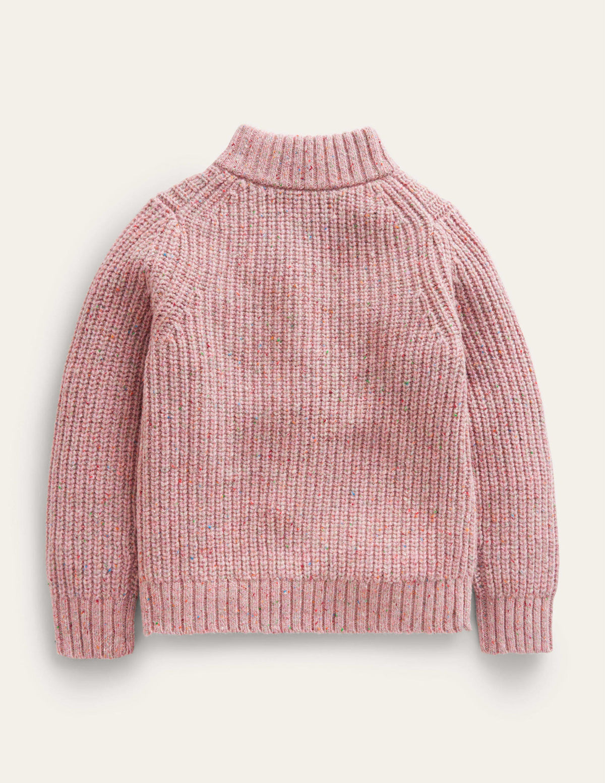 Half Zip Sweater-Pale Pink Neps-2