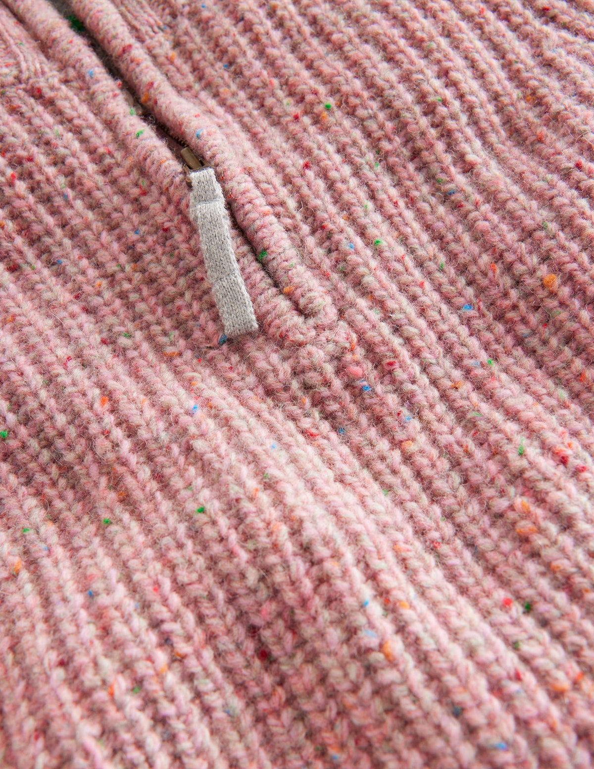 Half Zip Sweater-Pale Pink Neps-3