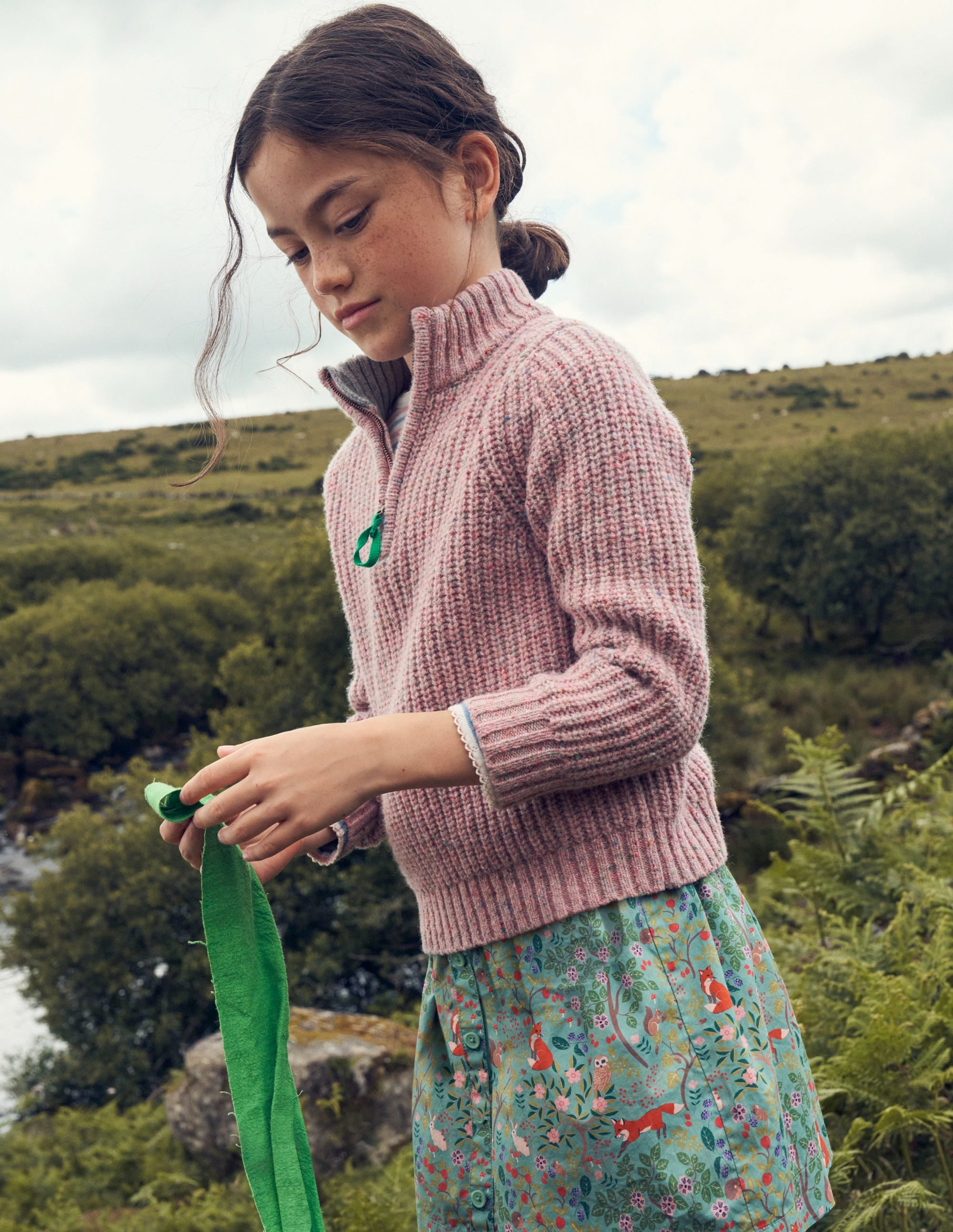 Half Zip Sweater-Pale Pink Neps - Image 4