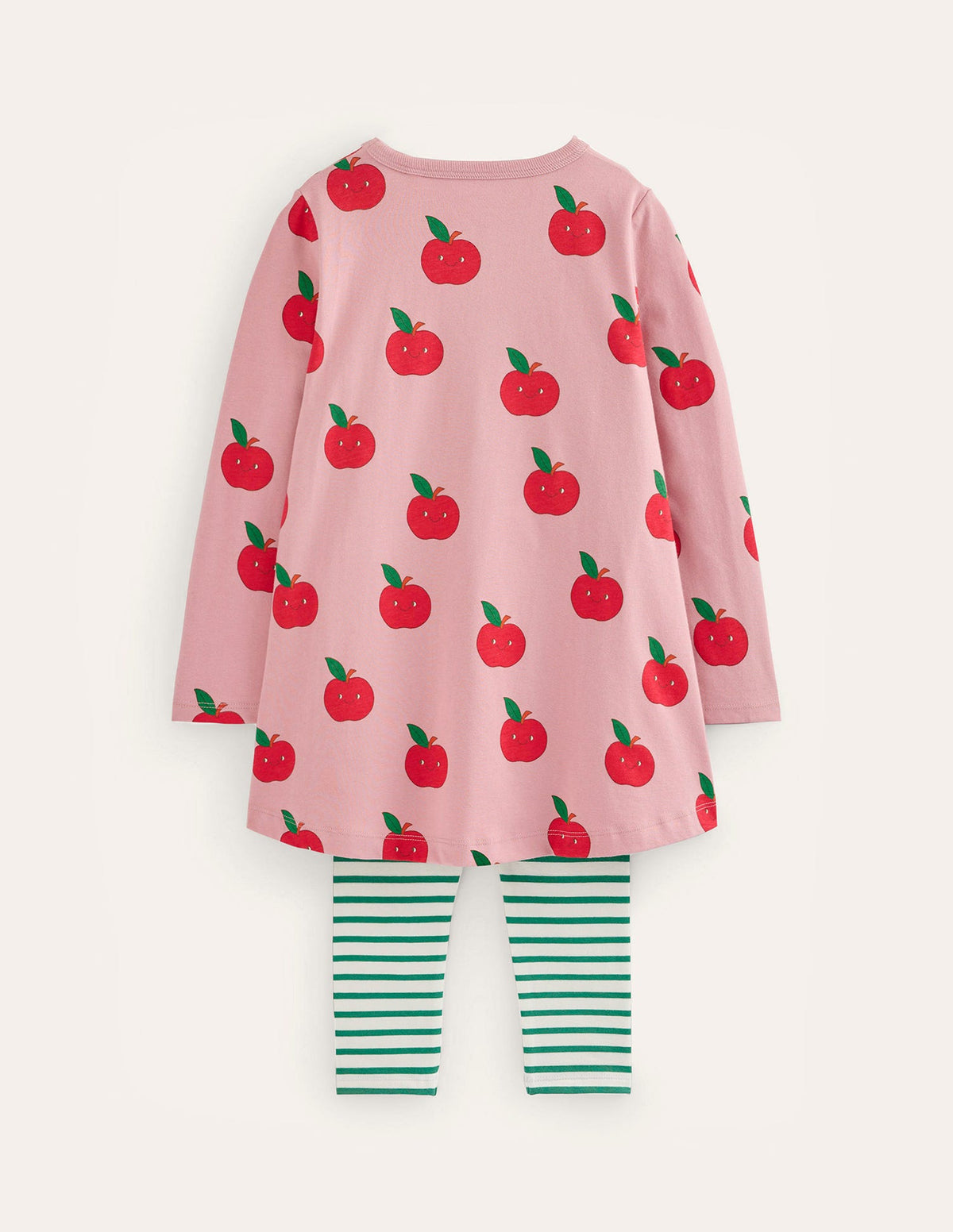 Tunic and Leggings Set-Almond Pink Apples - Image 2